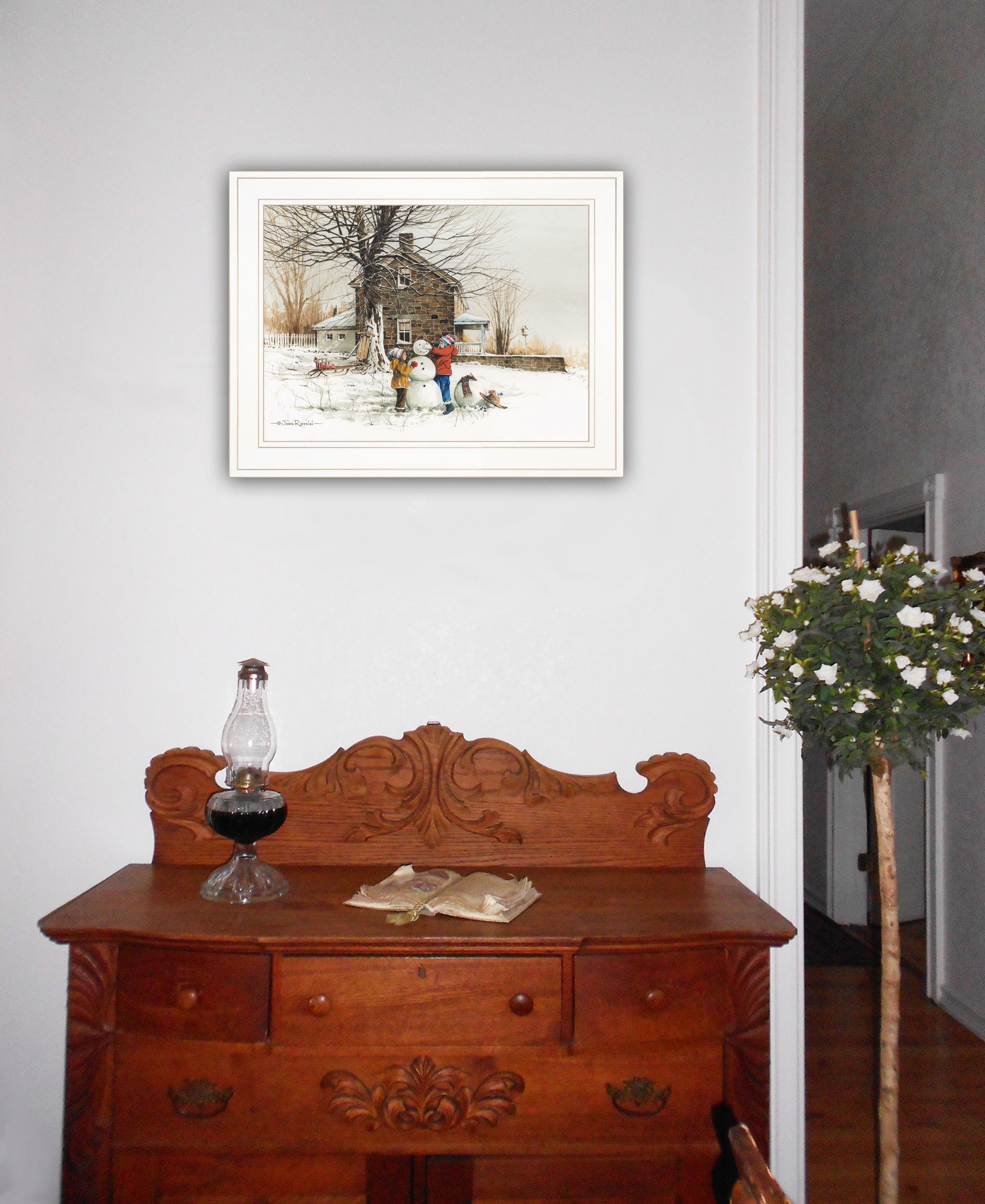 The Joy Of Snow 2 White Framed Print Wall Art