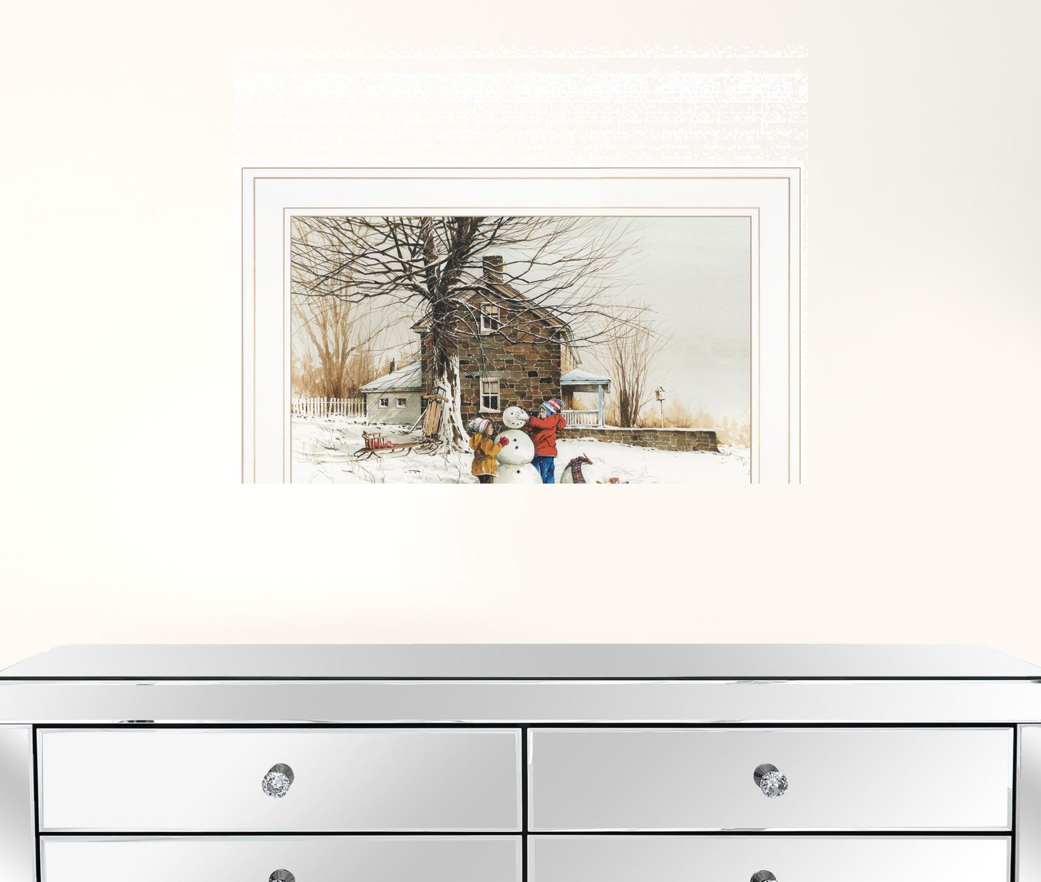 The Joy Of Snow 2 White Framed Print Wall Art