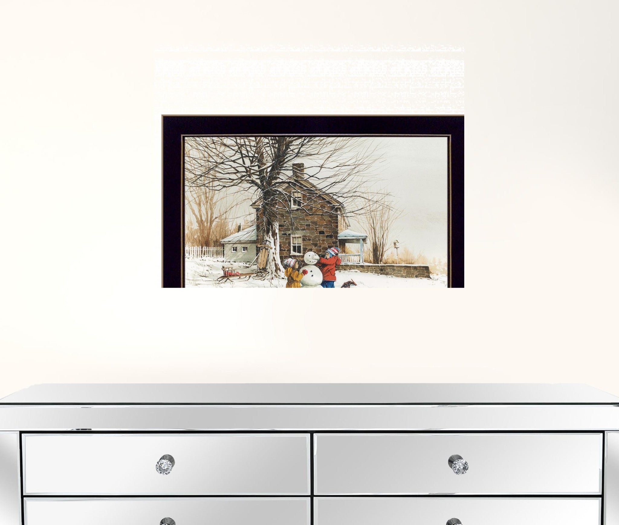 The Joy Of Snow 3 Black Framed Print Wall Art