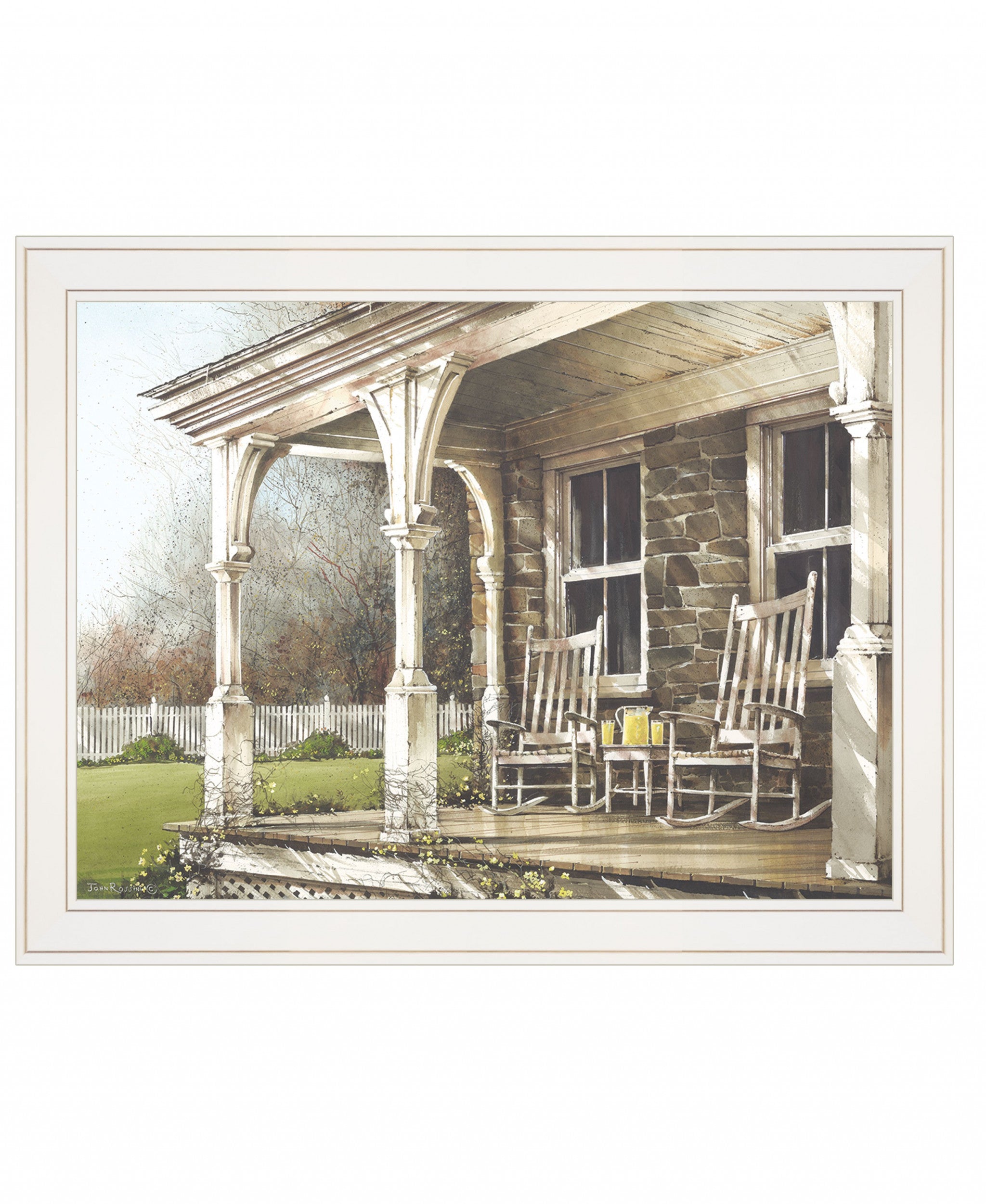 Sunday Afternoon 1 White Framed Print Wall Art