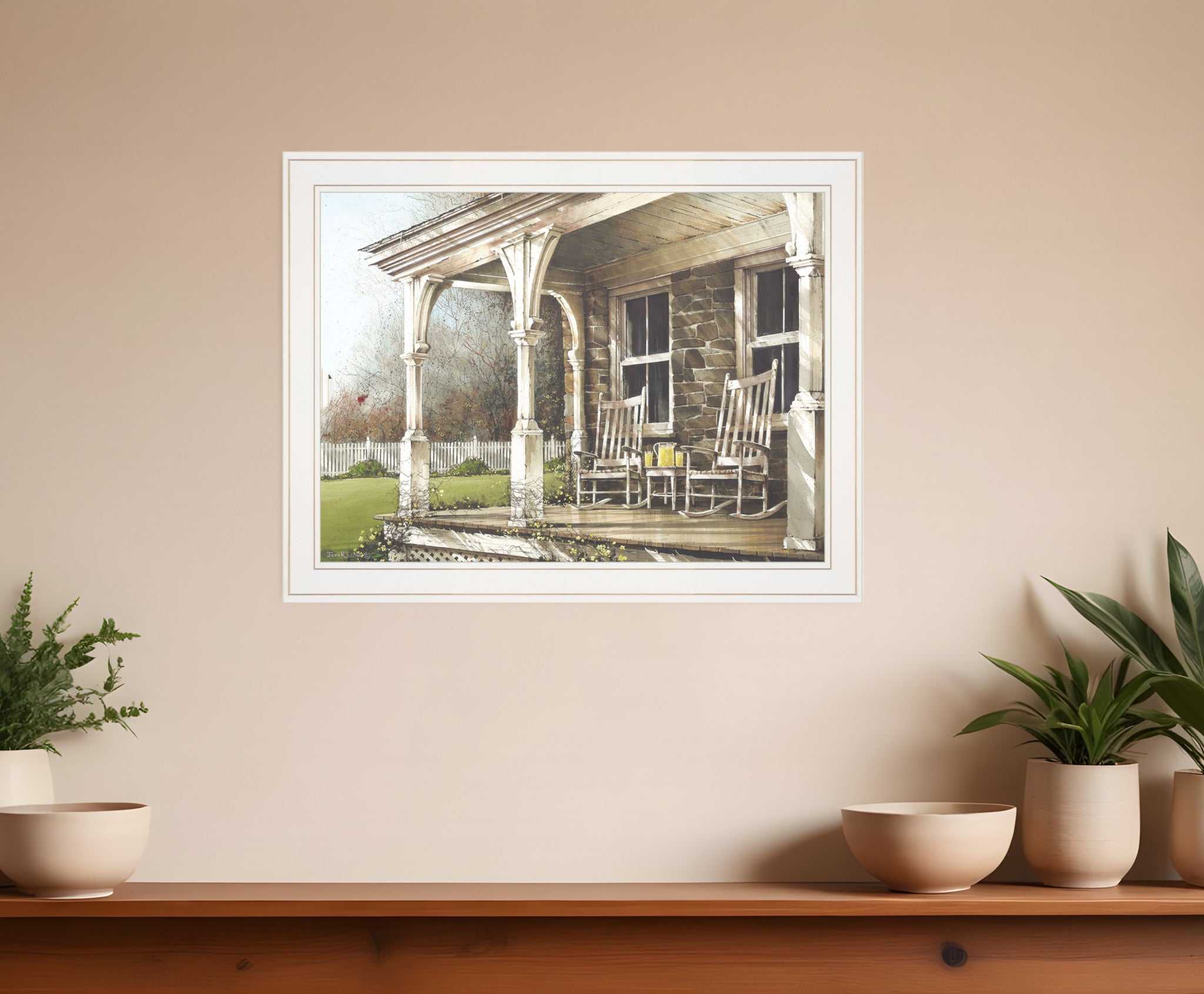 Sunday Afternoon 1 White Framed Print Wall Art