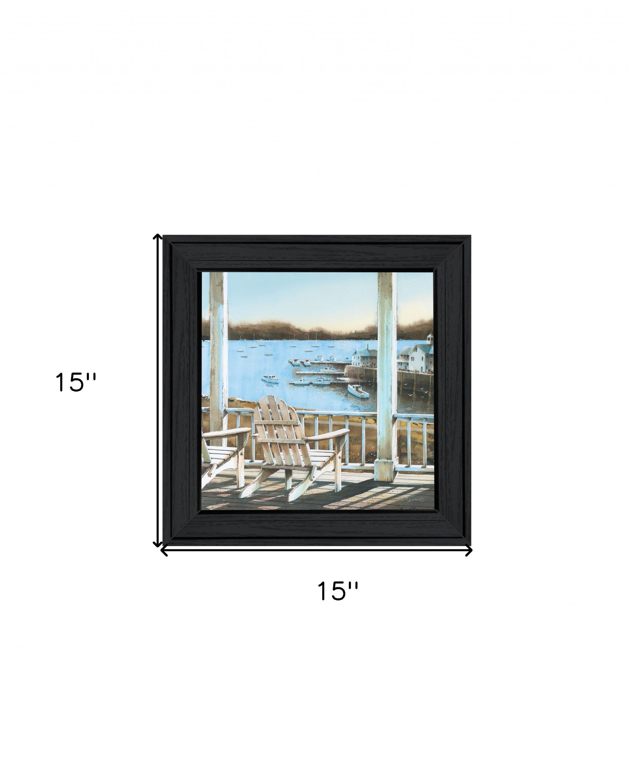 Harbor View 1 Black Framed Print Wall Art