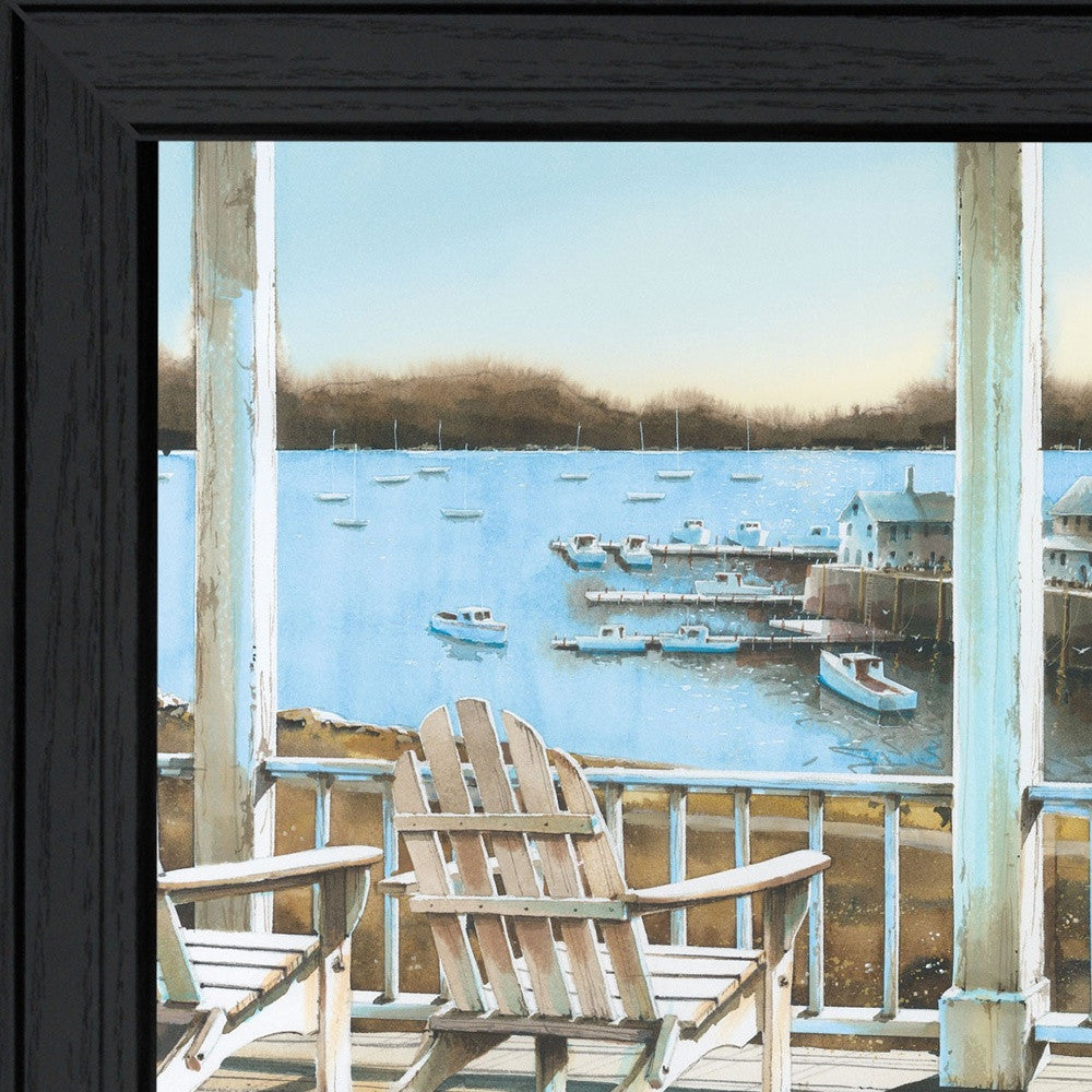 Harbor View 1 Black Framed Print Wall Art