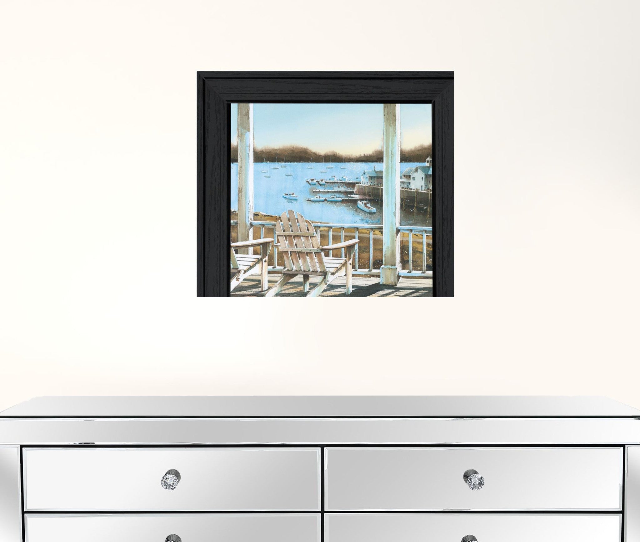 Harbor View 1 Black Framed Print Wall Art