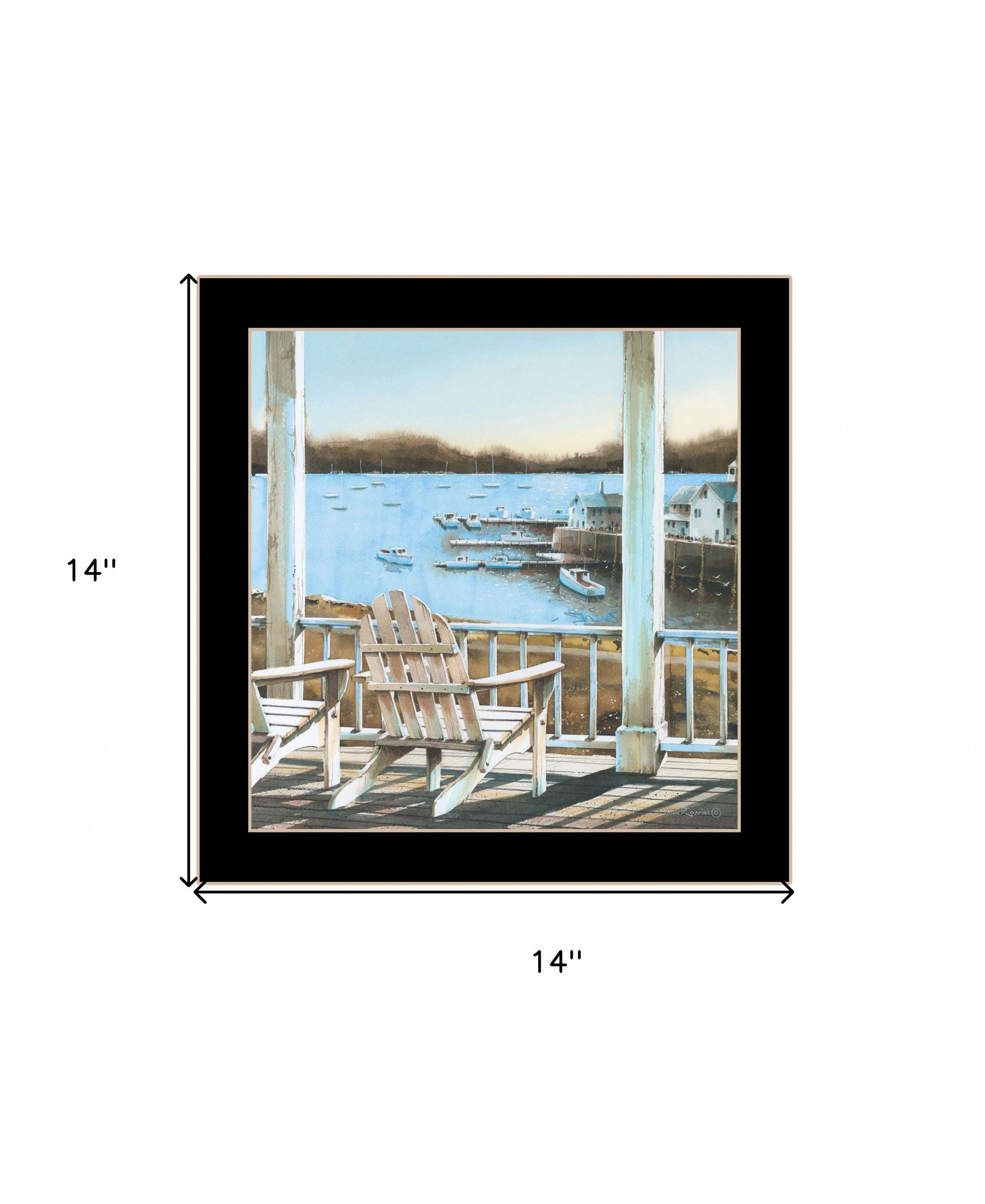 Harbor View 2 Black Framed Print Wall Art