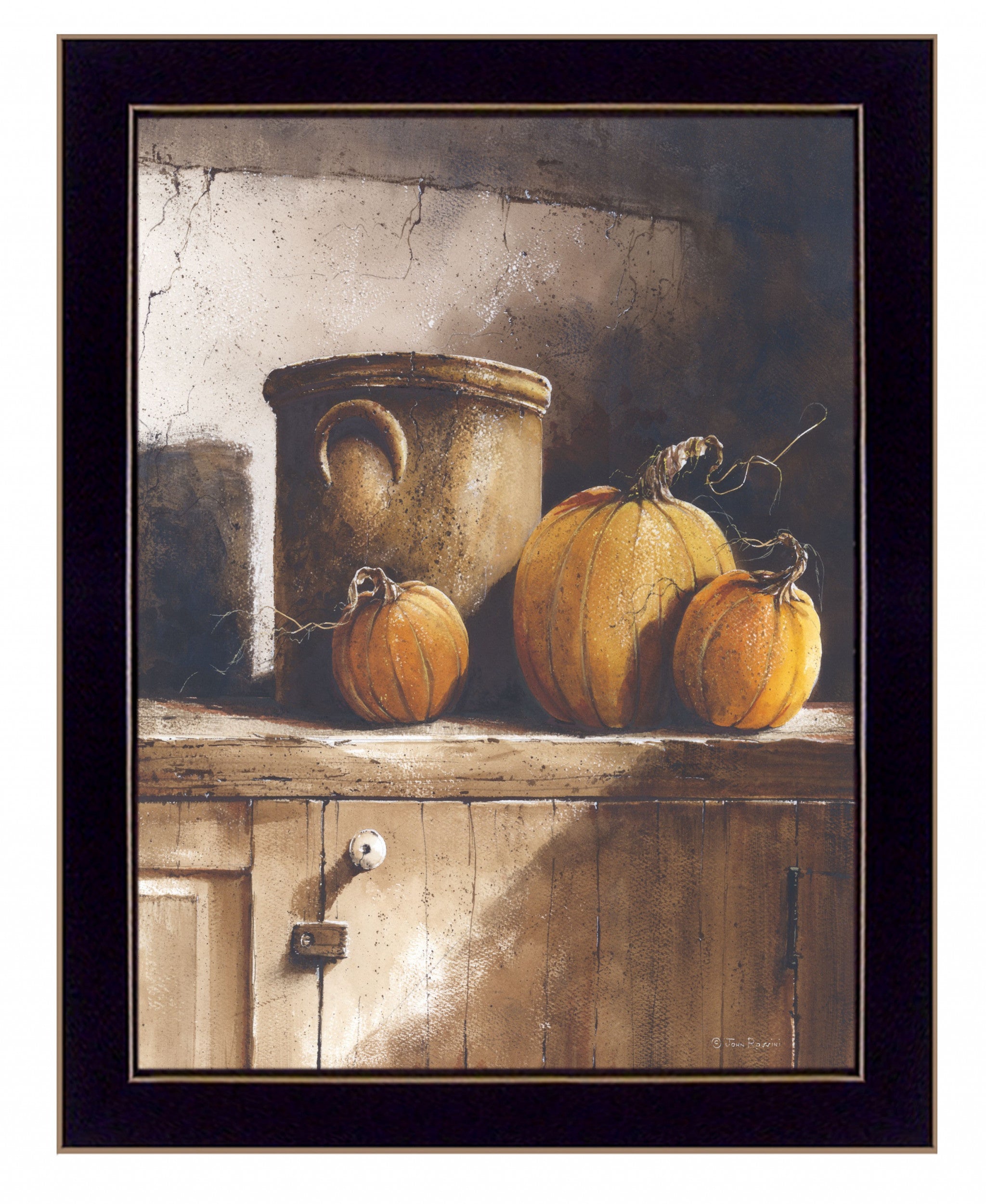 Crocks and Pumpkins 2 Black Framed Print Wall Art