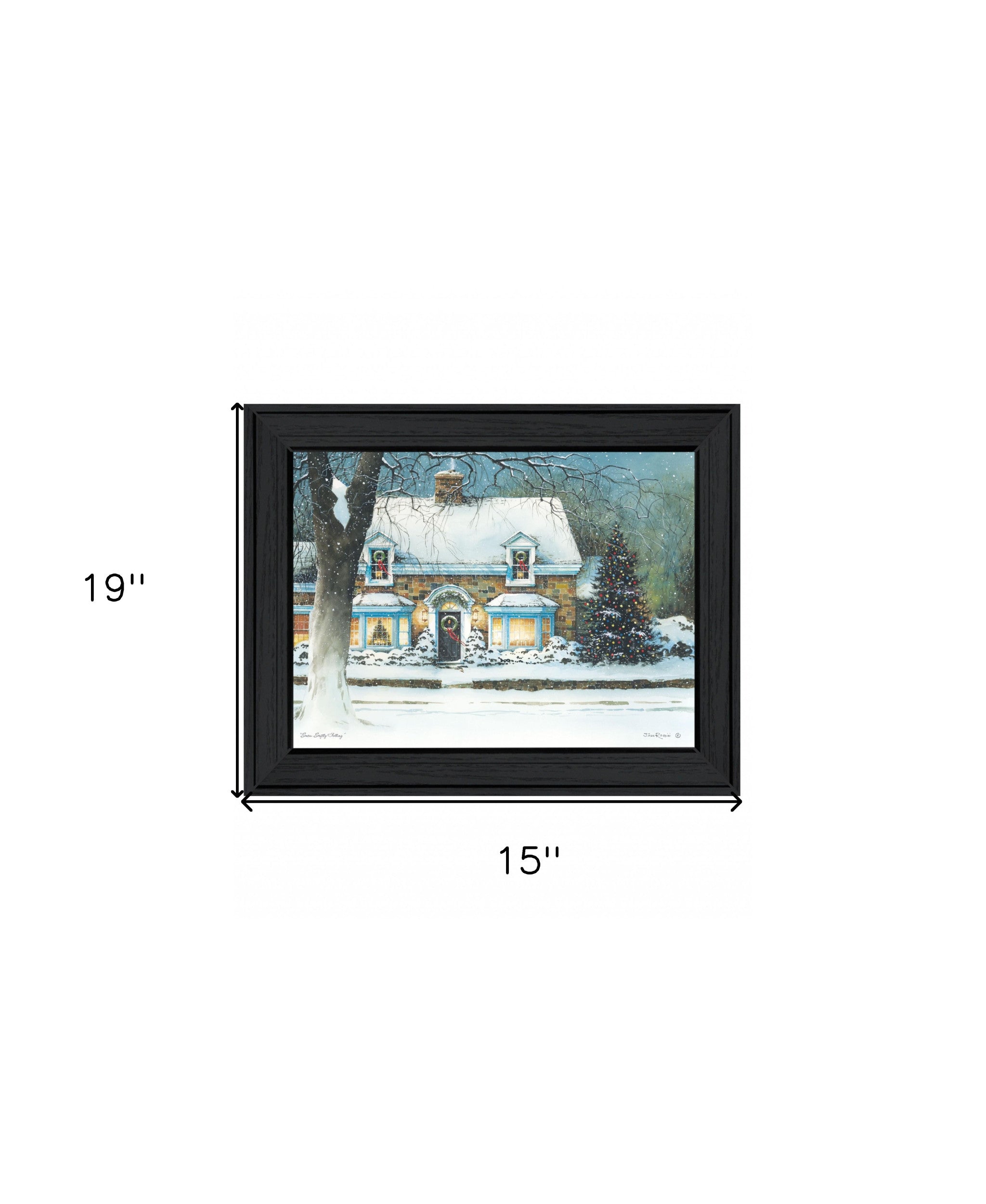 Snow Softly Falling 1 Black Framed Print Wall Art