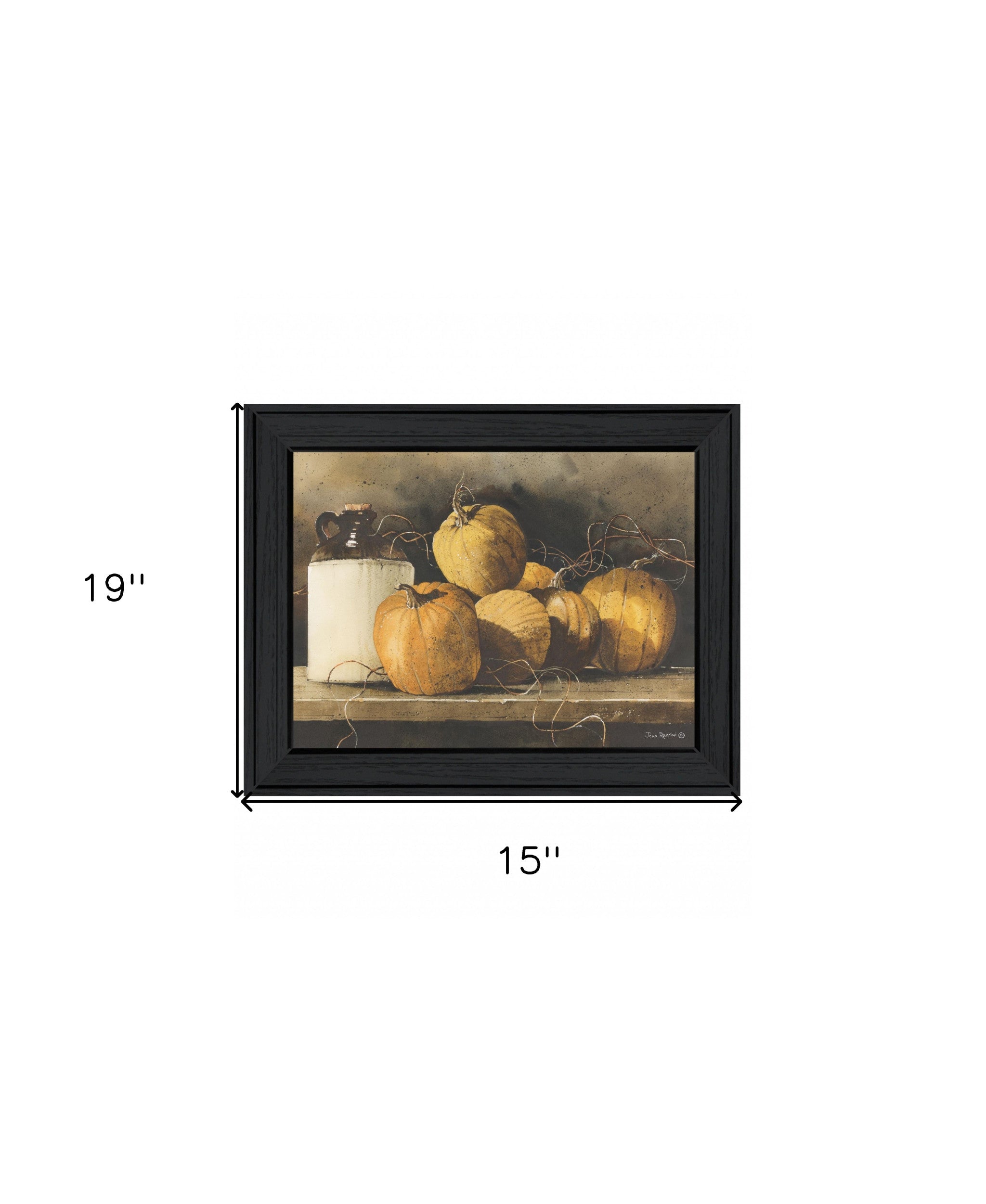 Jugs And Pumpkins 1 Black Framed Print Wall Art