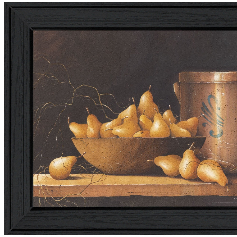 Pears And Crocks 1 Black Framed Print Wall Art