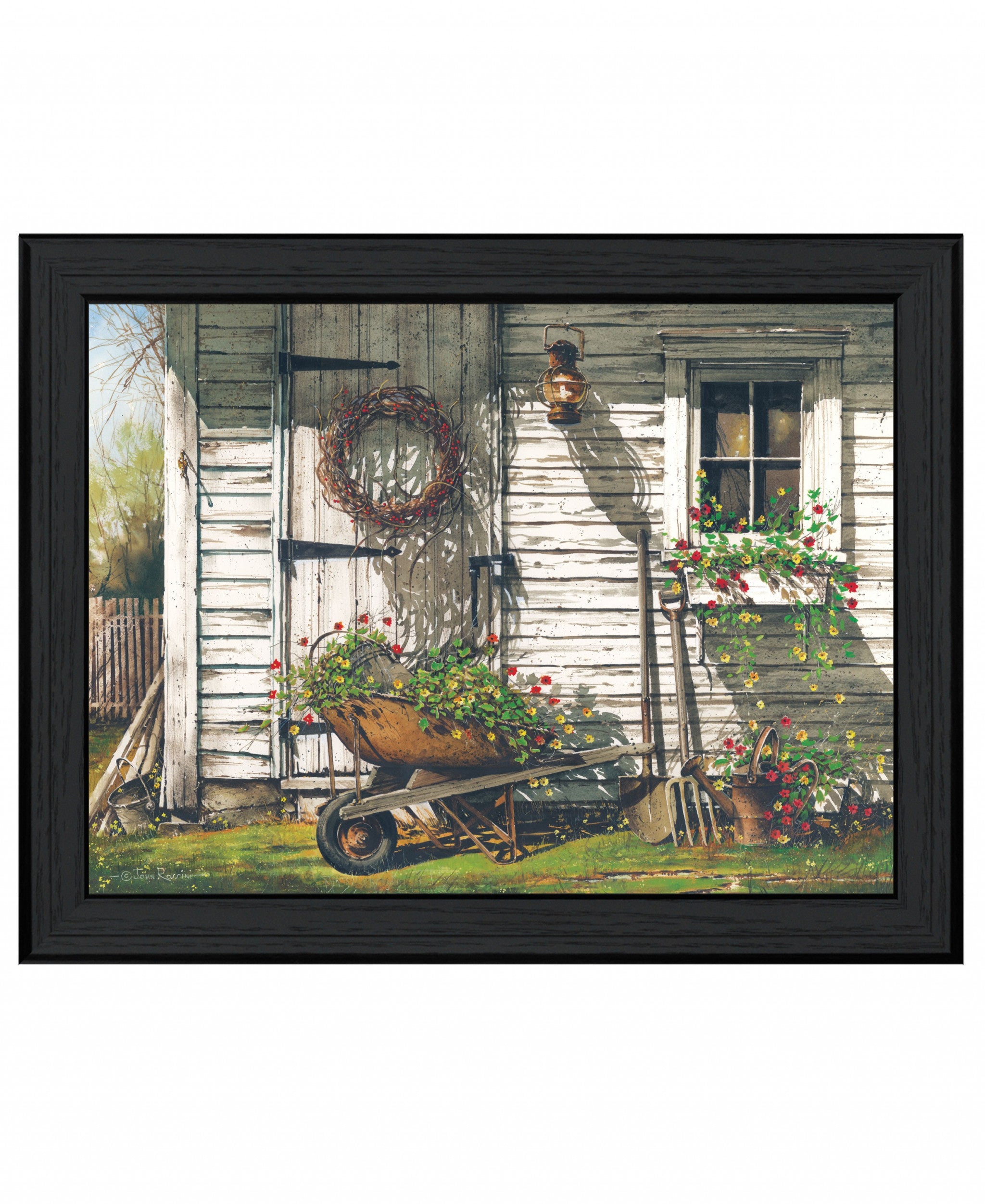 Spring Cleaning 3 Black Framed Print Wall Art