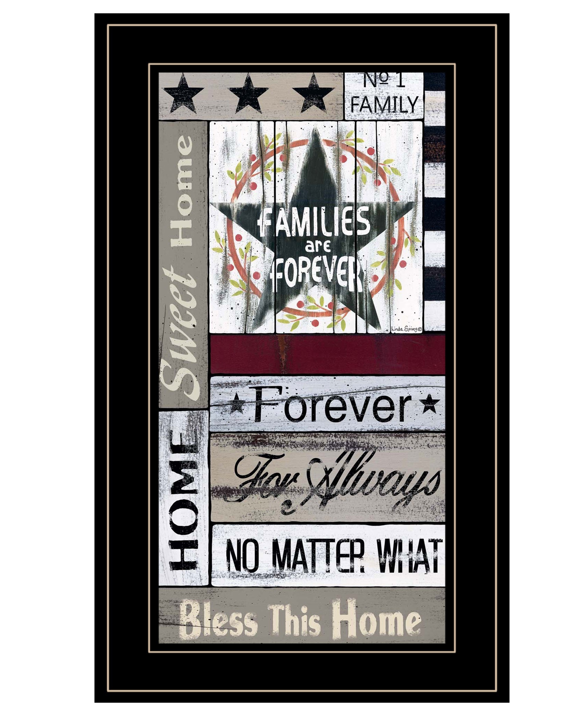 Families Are Forever 4 Black Framed Print Wall Art