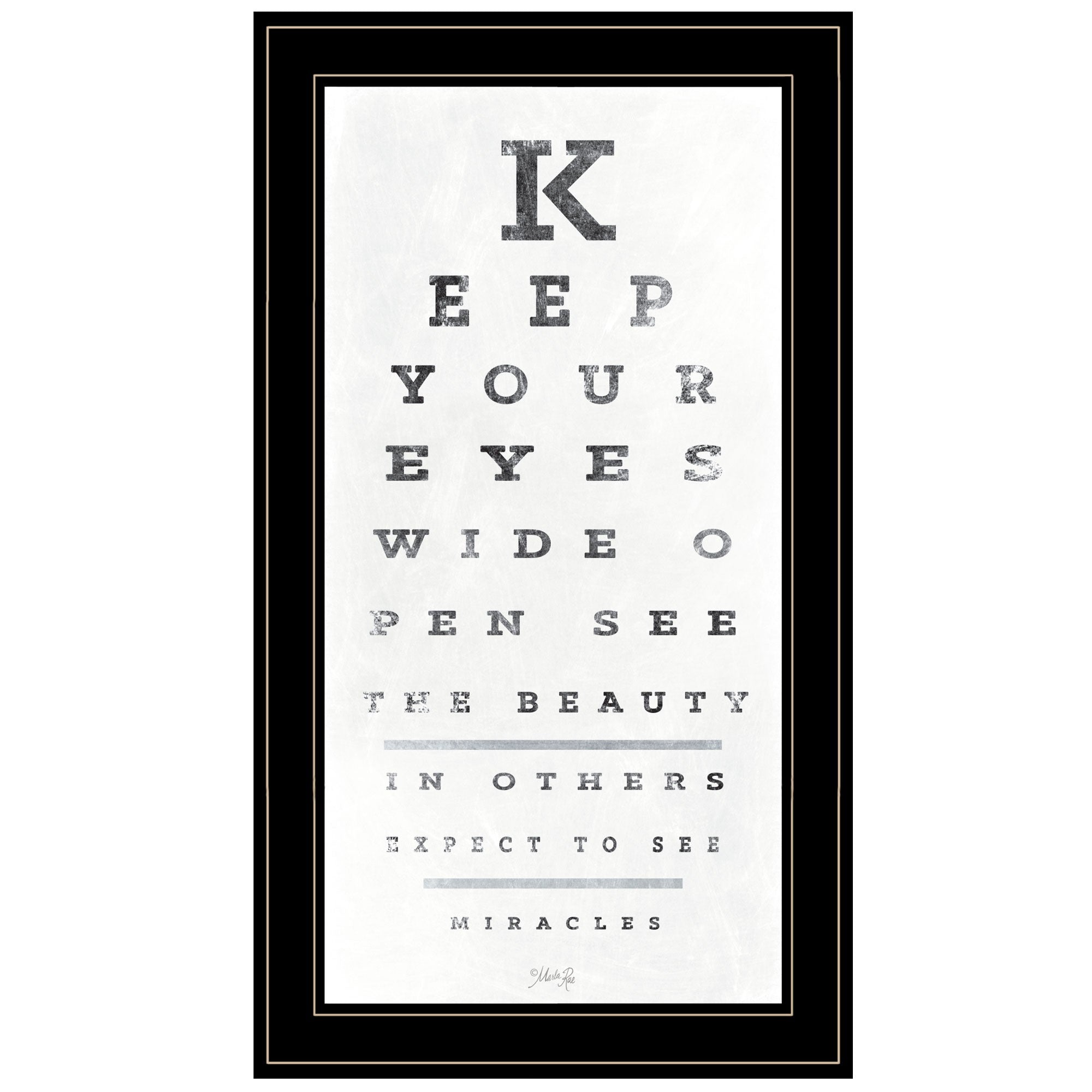 Eye Chart II 3 Black Framed Print Wall Art