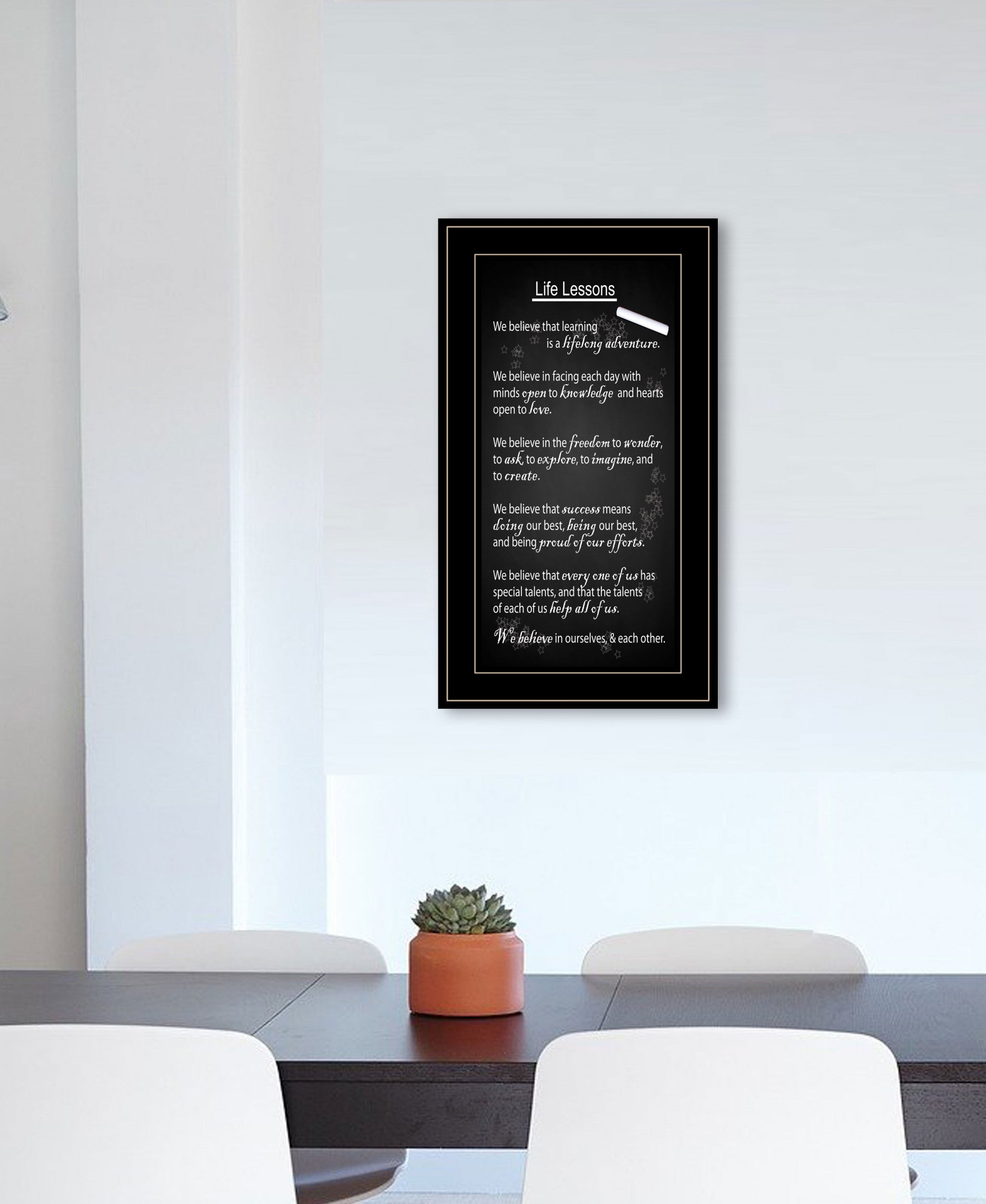 Life Lessons 4 Black Framed Print Wall Art