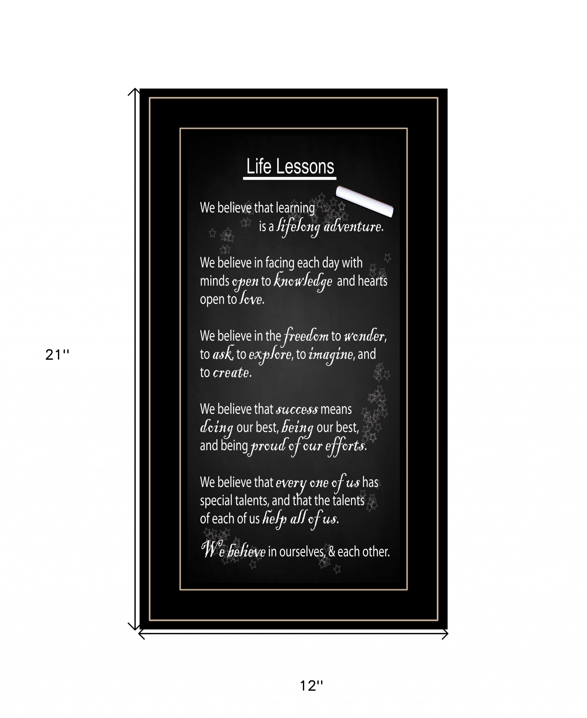 Life Lessons 4 Black Framed Print Wall Art