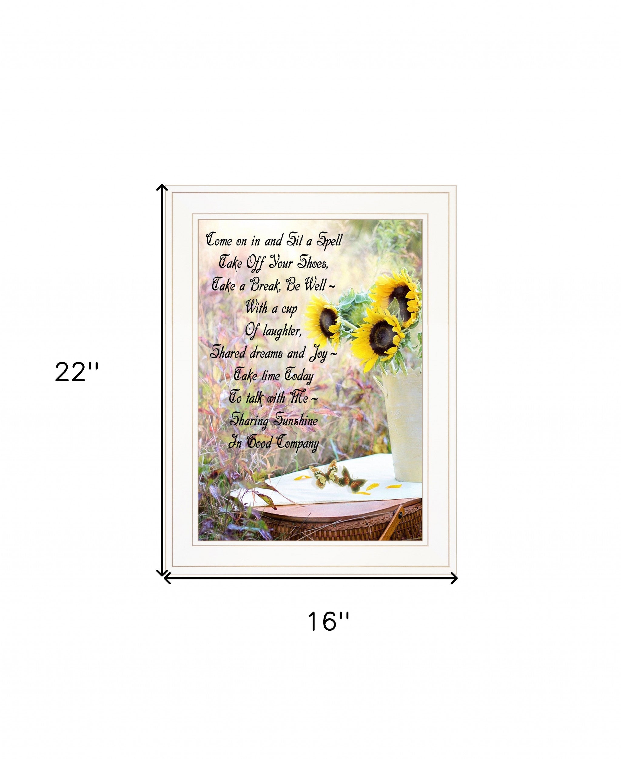 Sharing Sunshine 2 White Framed Print Wall Art