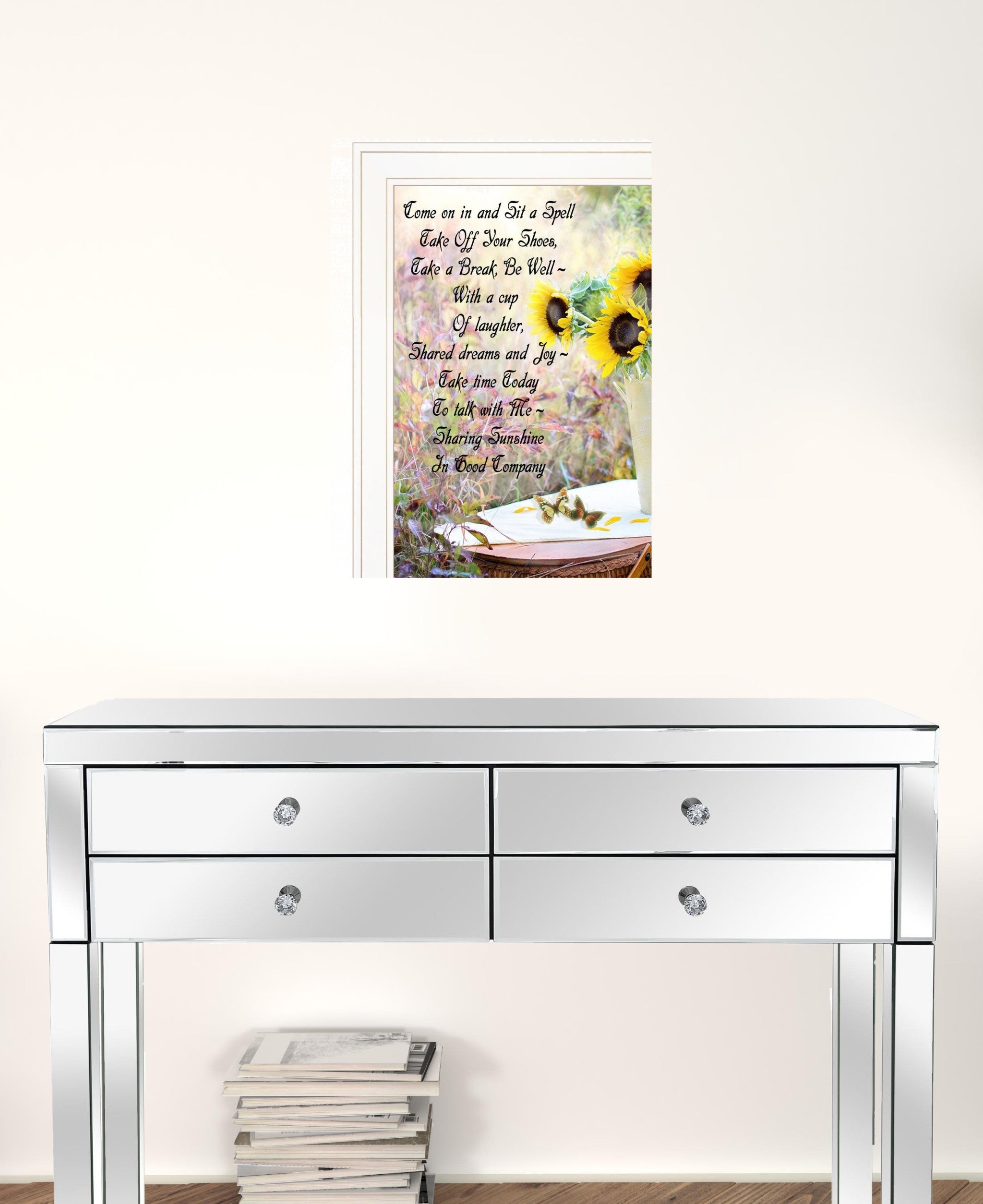 Sharing Sunshine 2 White Framed Print Wall Art