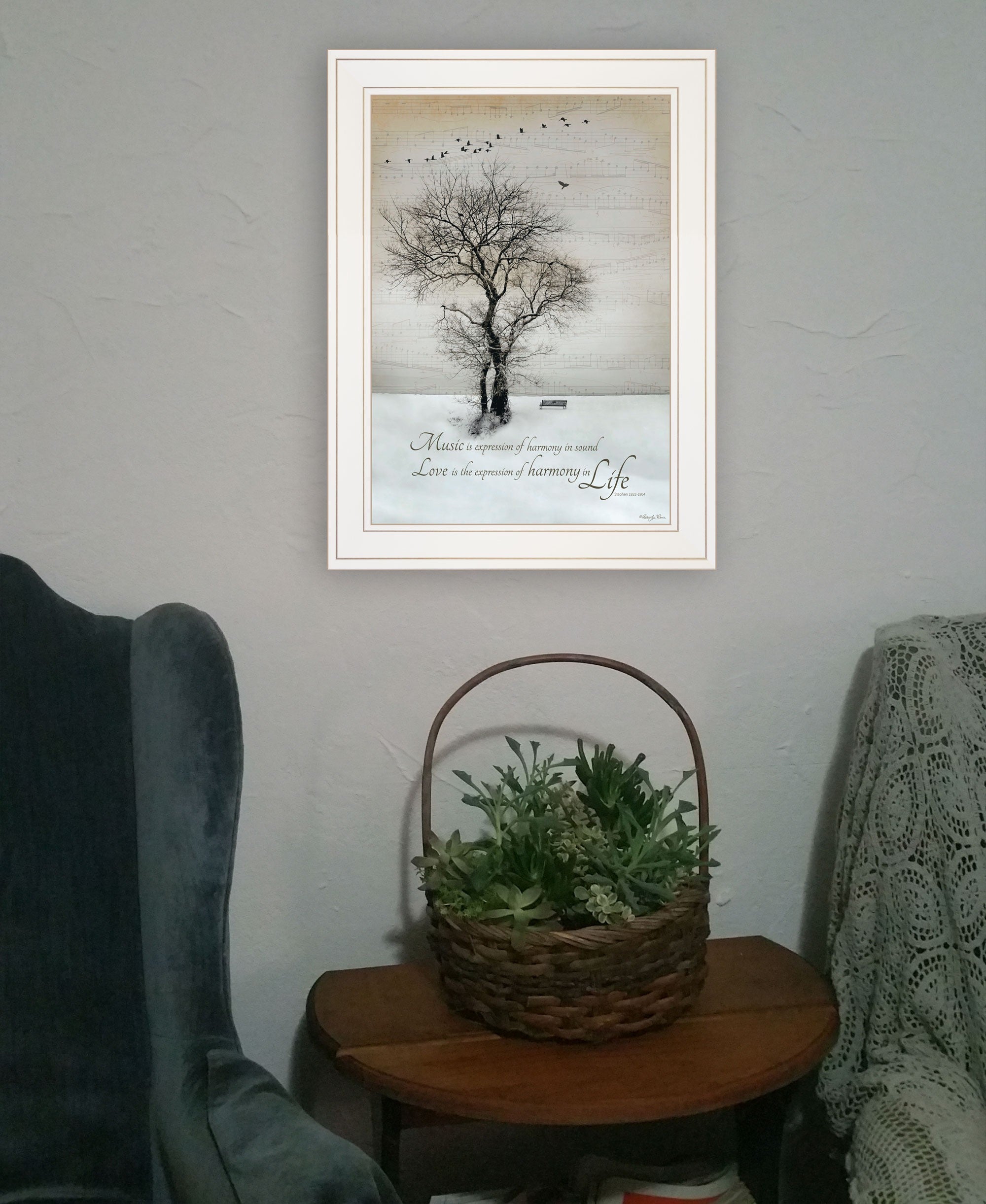 Harmony 1 White Framed Print Wall Art