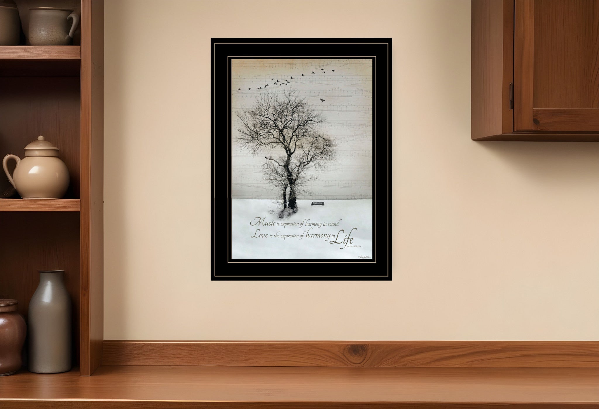 Harmony 2 Black Framed Print Kitchen Wall Art