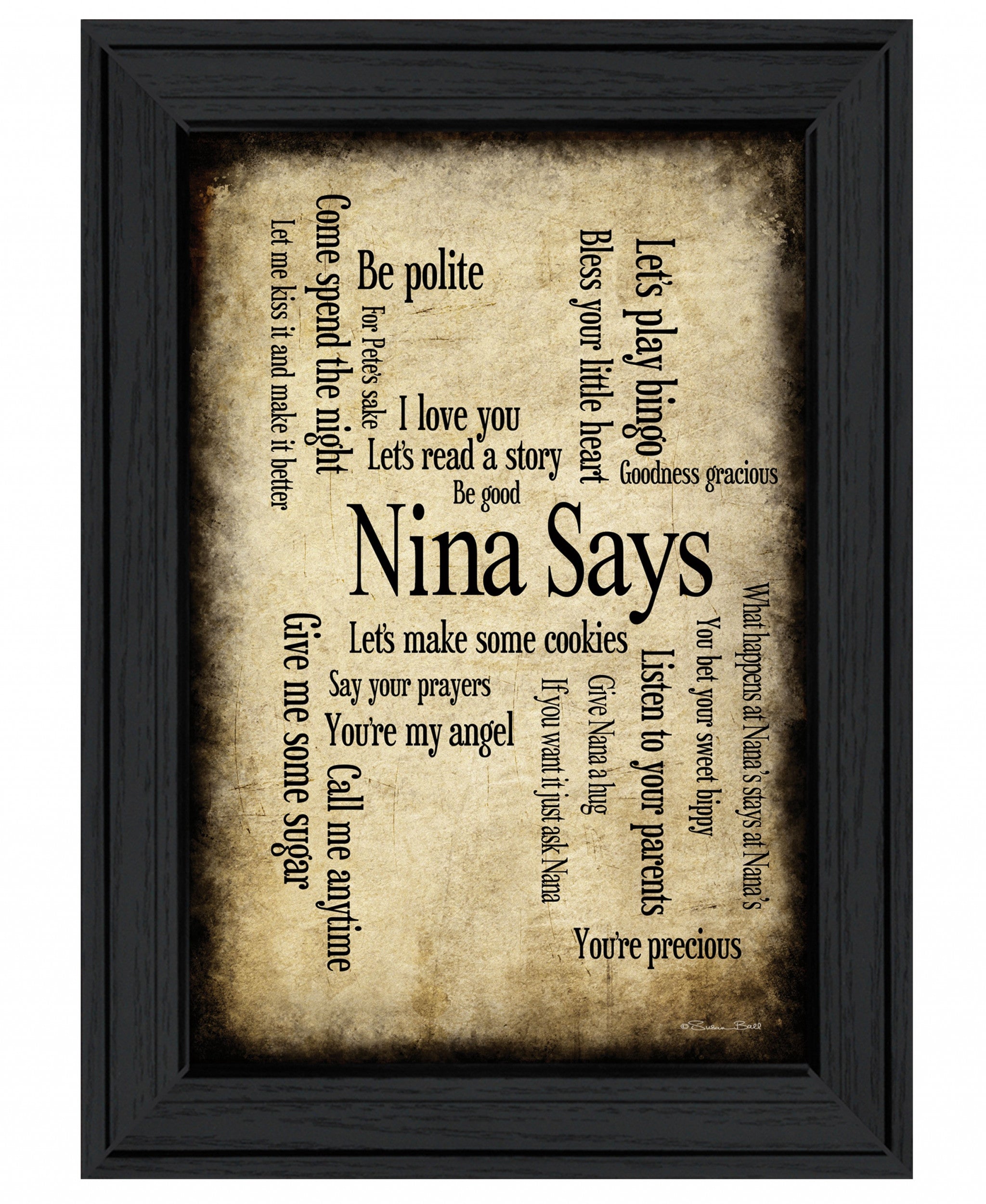 Nina Says 2 Black Framed Print Wall Art