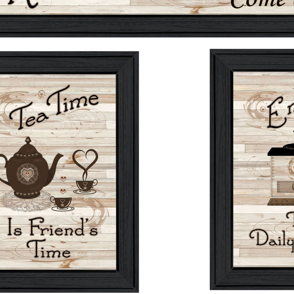 Set Of Three Kitchen Black Framed Prints Kitchen Wall Art