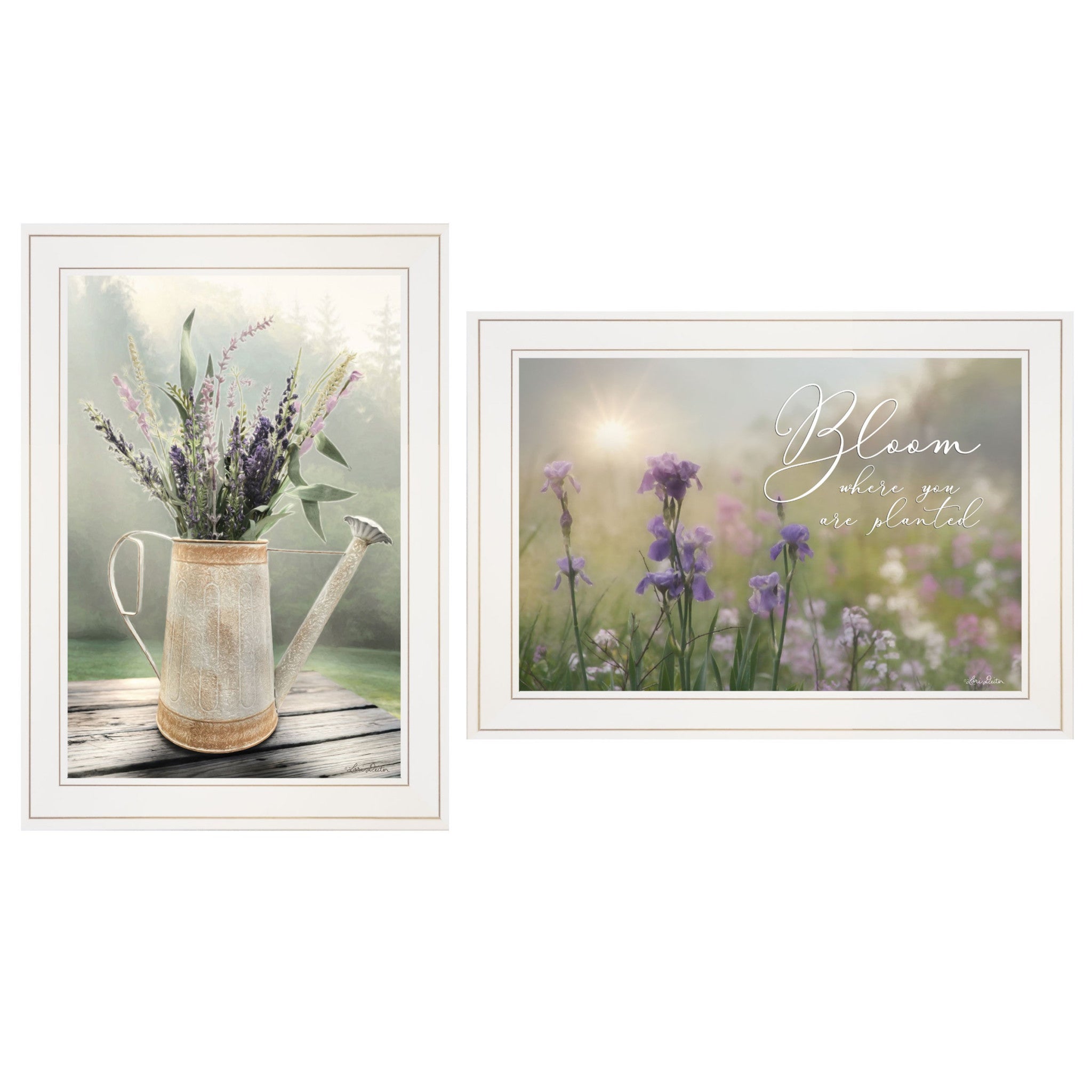 Set Of Two Bloom Where You Are Planted 1 White Framed Print Wall Art