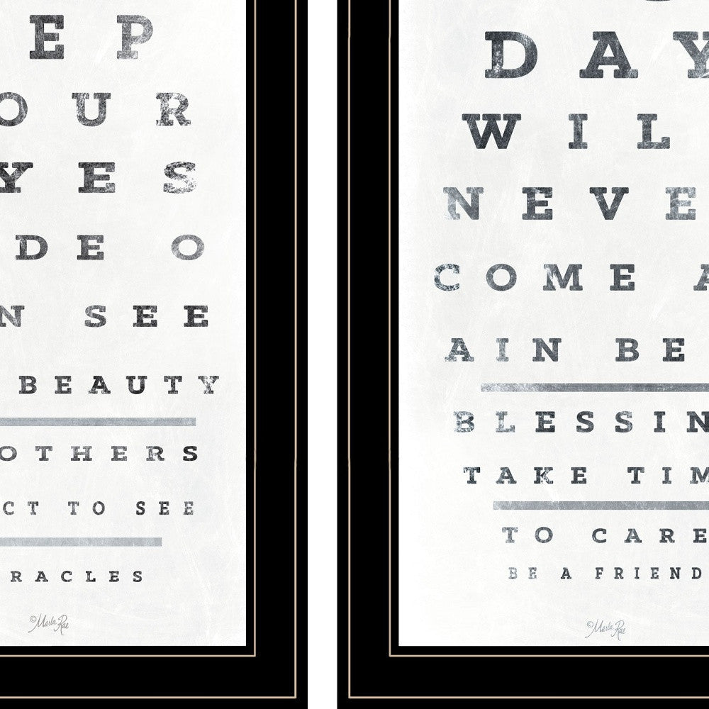 Set Of Two Eye Charts 1 Black Framed Print Wall Art