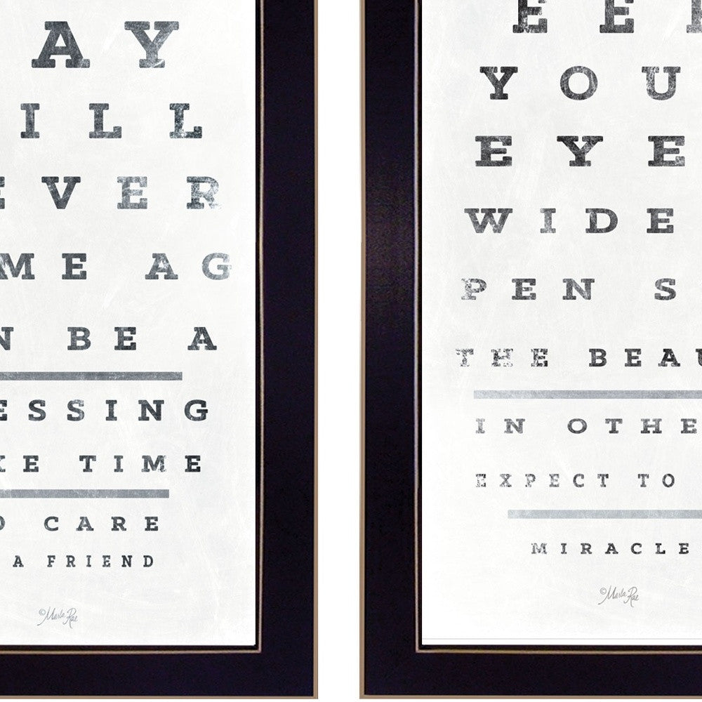 Set Of Two Eye Charts 2 Black Framed Print Wall Art