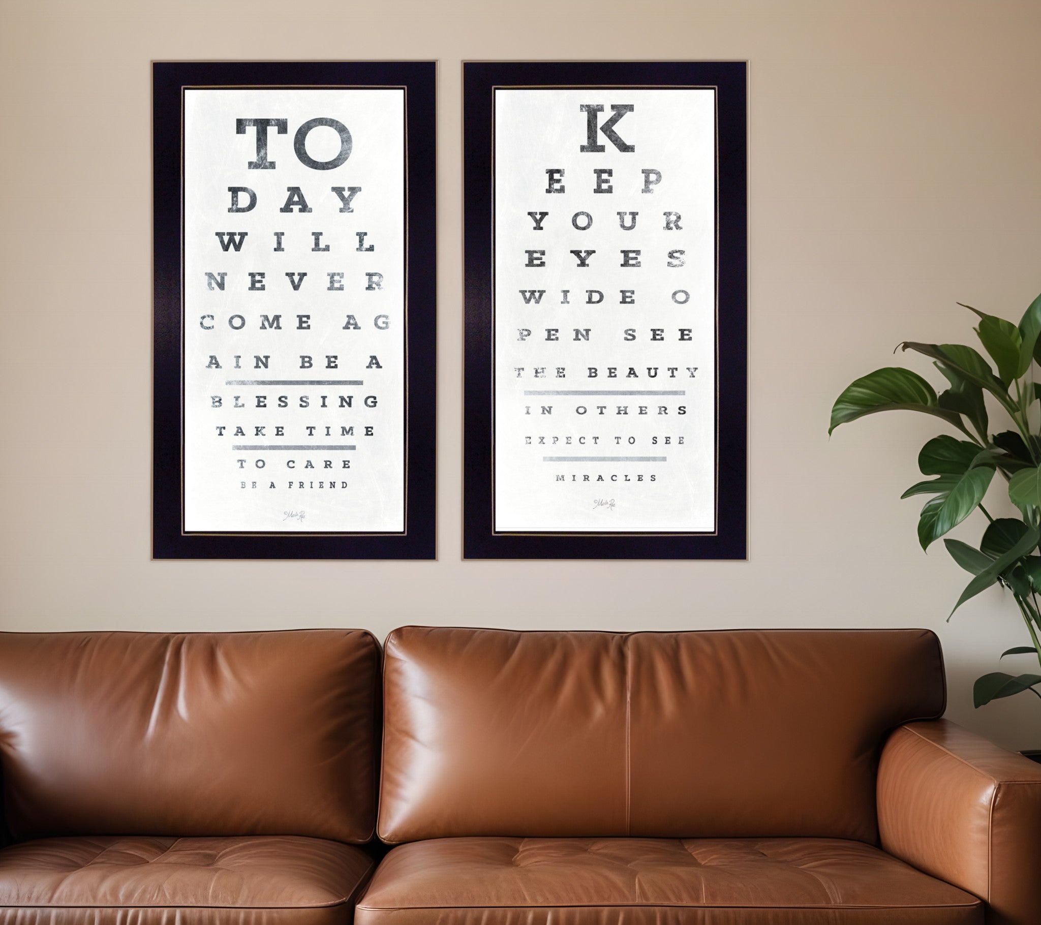 Set Of Two Eye Charts 2 Black Framed Print Wall Art