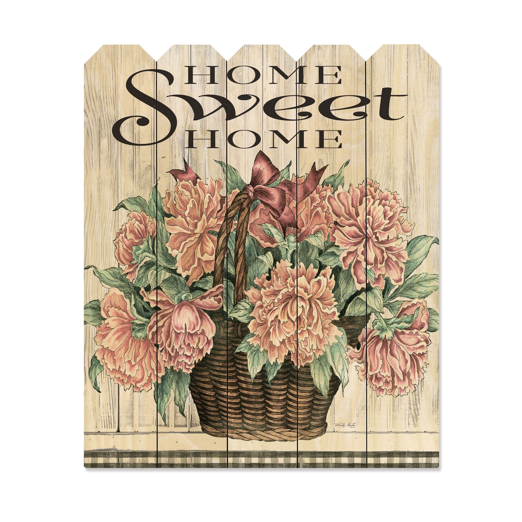 Home Sweet Home Peonies Unframed Print Wall Art