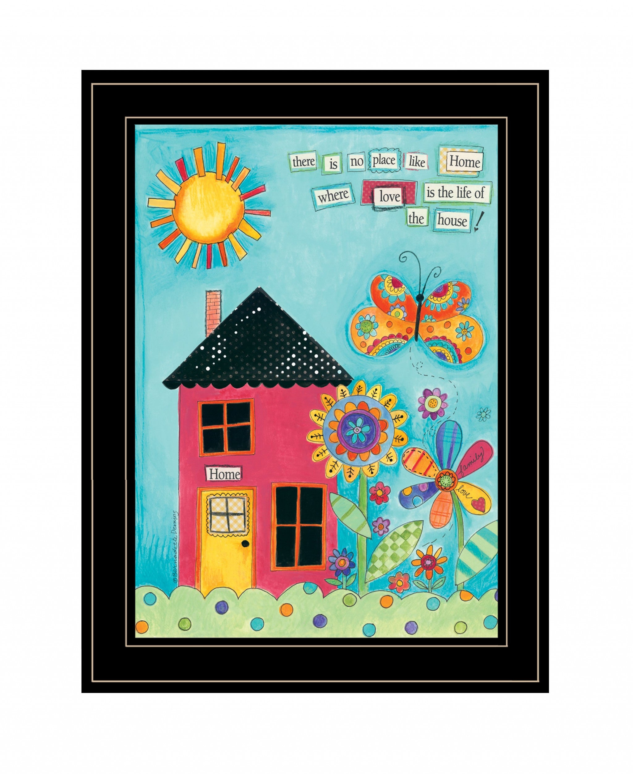 No Place Like Home 2 Black Framed Print Wall Art