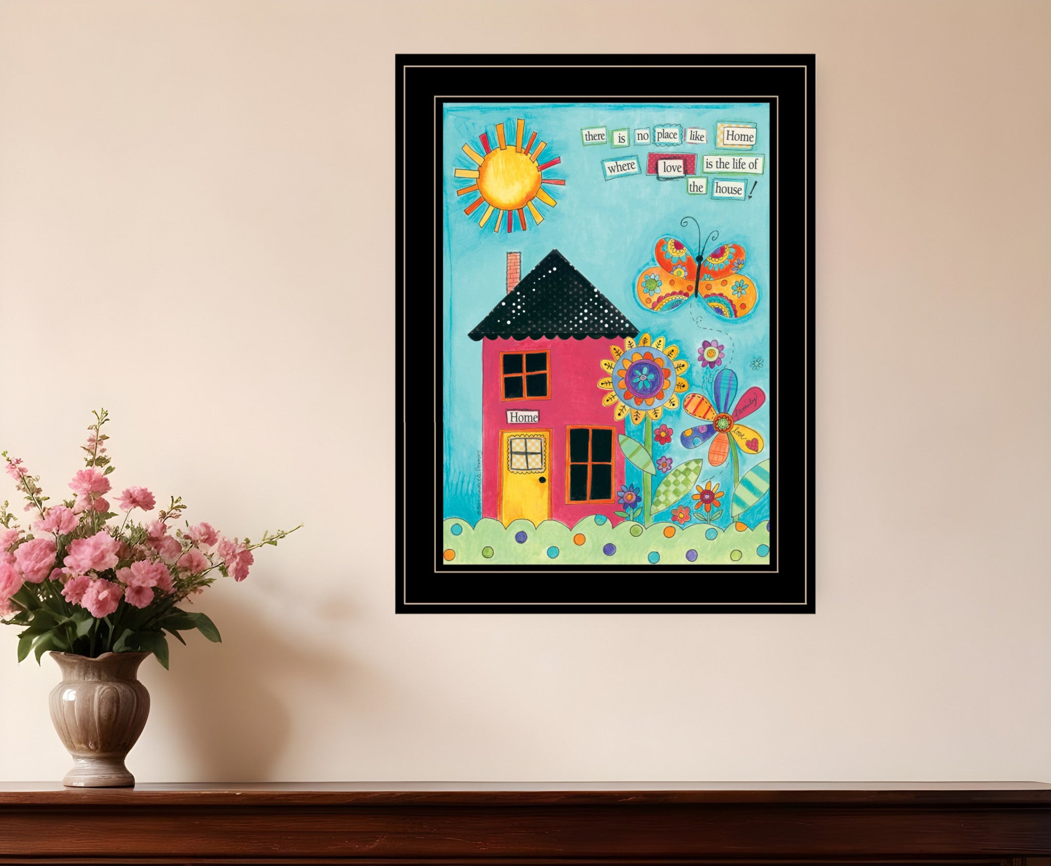 No Place Like Home 2 Black Framed Print Wall Art