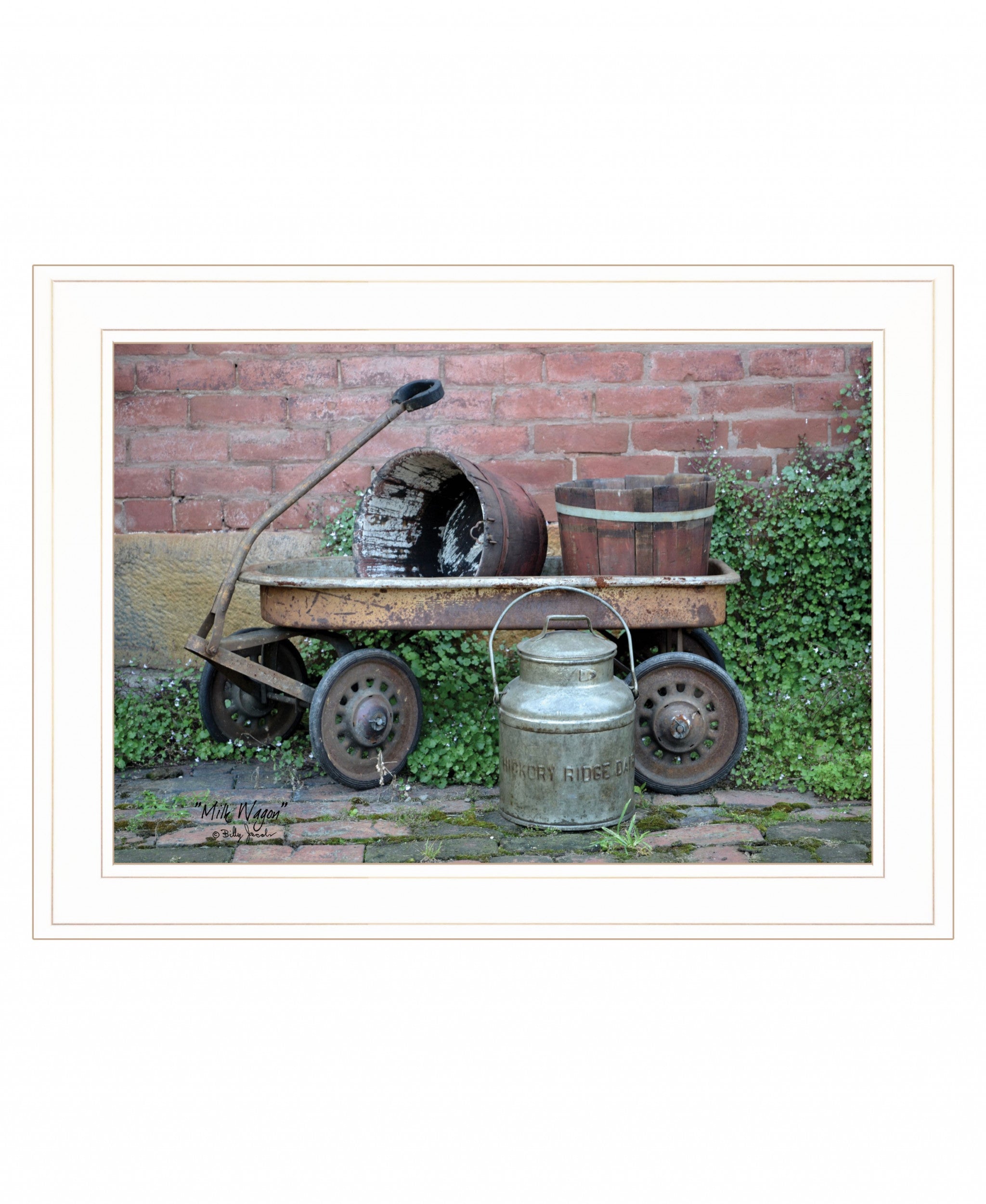 Milk Wagon 2 White Framed Print Wall Art