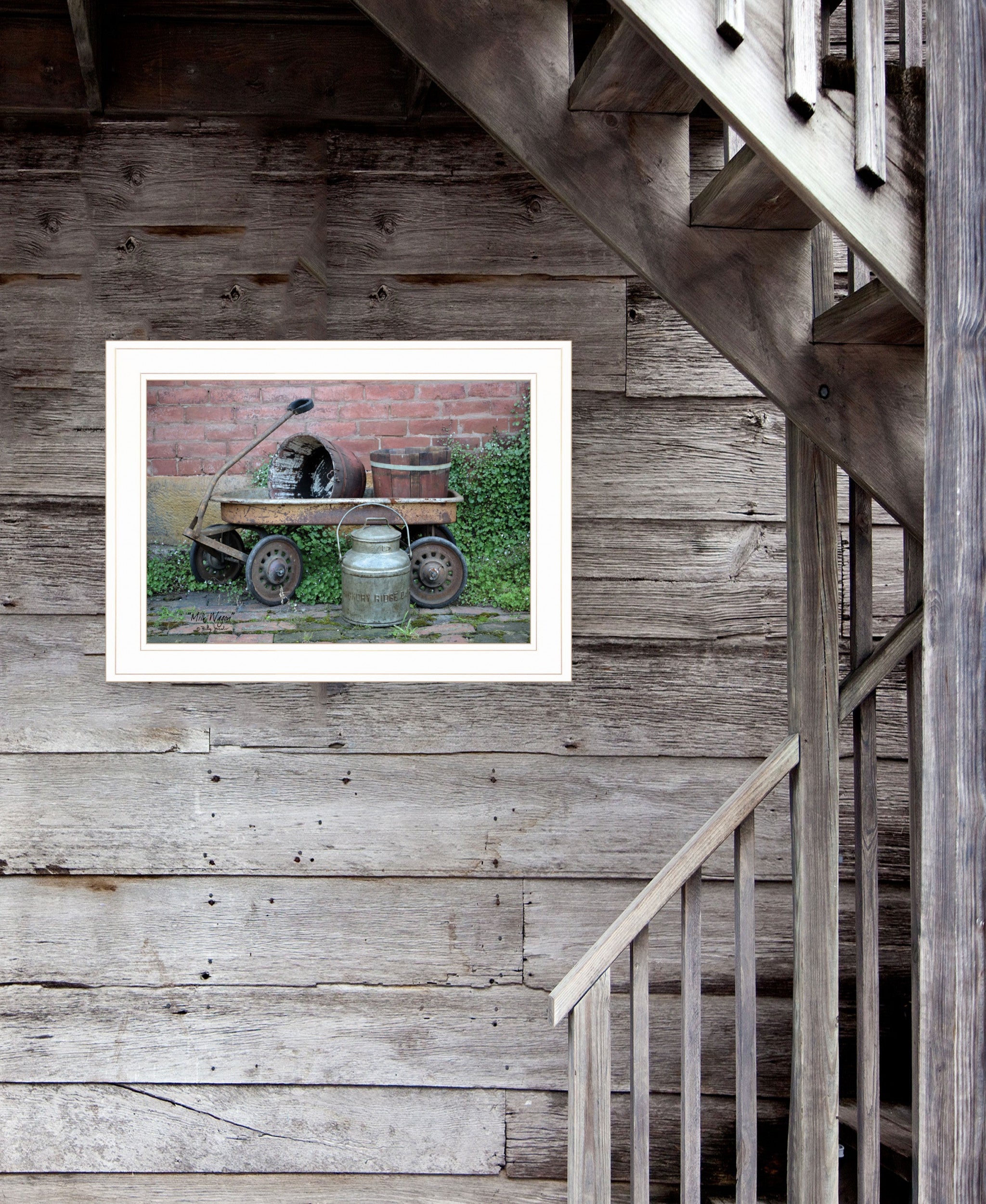 Milk Wagon 2 White Framed Print Wall Art