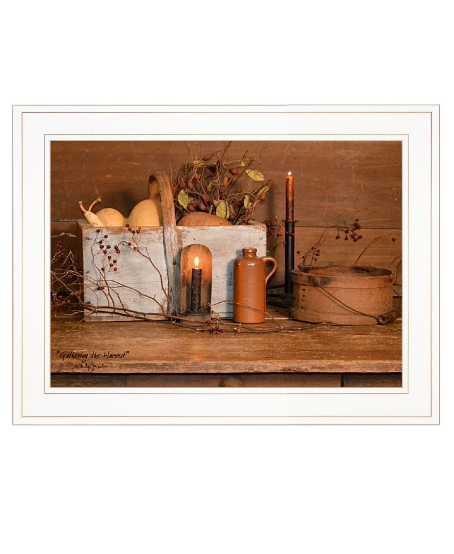 Gathering The Harvest 2 White Framed Print Wall Art