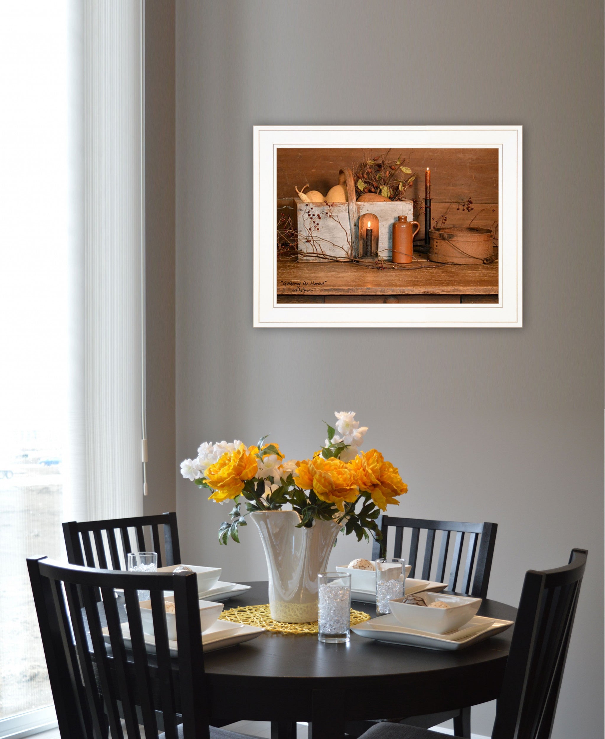 Gathering The Harvest 2 White Framed Print Wall Art