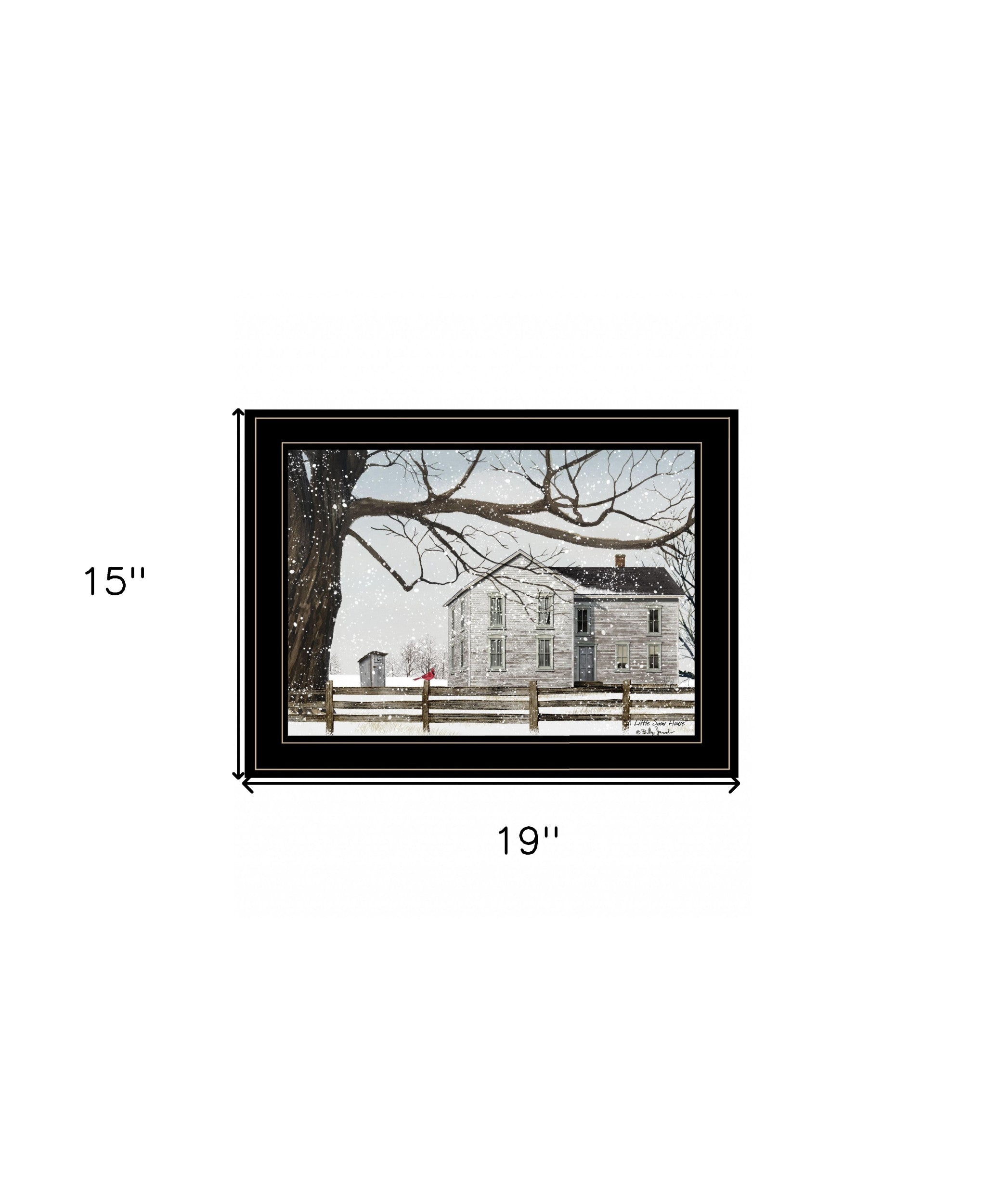 A Little Snow House 3 Black Framed Print Wall Art