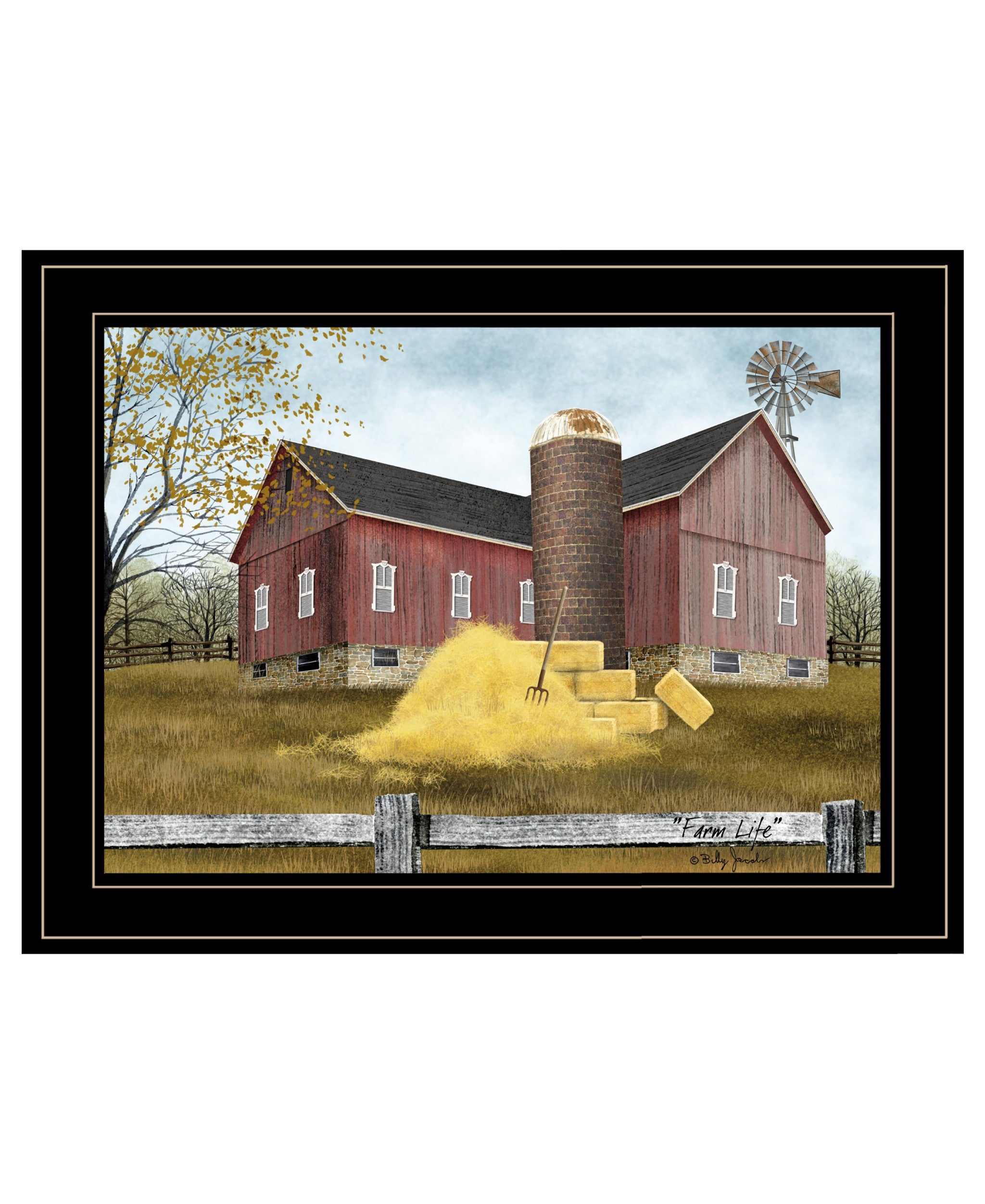 Farm Life 3 Black Framed Print Wall Art