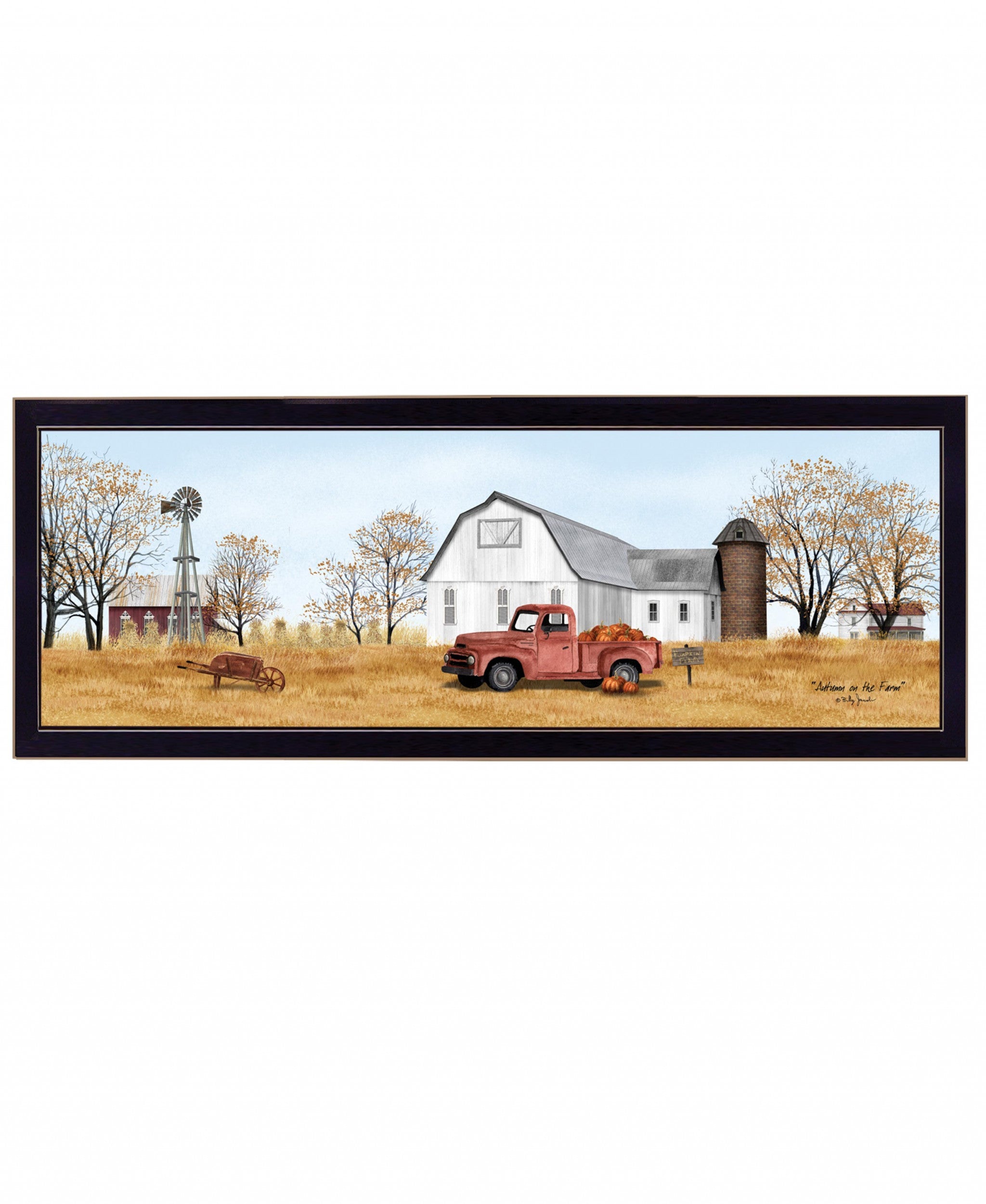 Autumn On The Farm Black Framed Print Wall Art