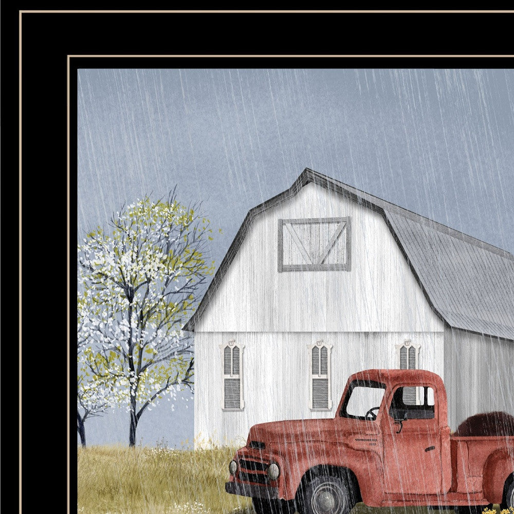 Spring Rain 3 Black Framed Print Wall Art