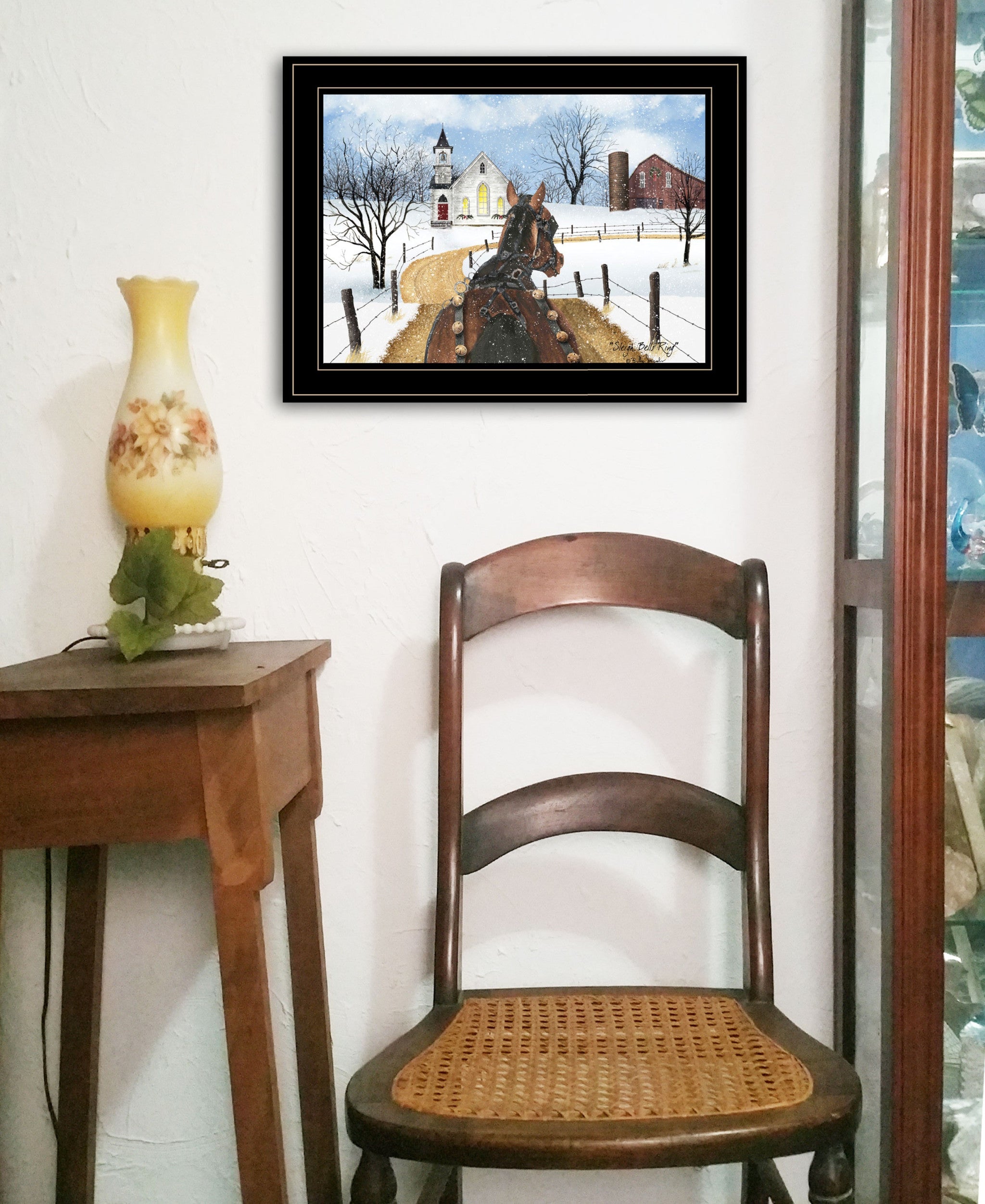 Sleigh Bells Ring 3 Black Framed Print Wall Art