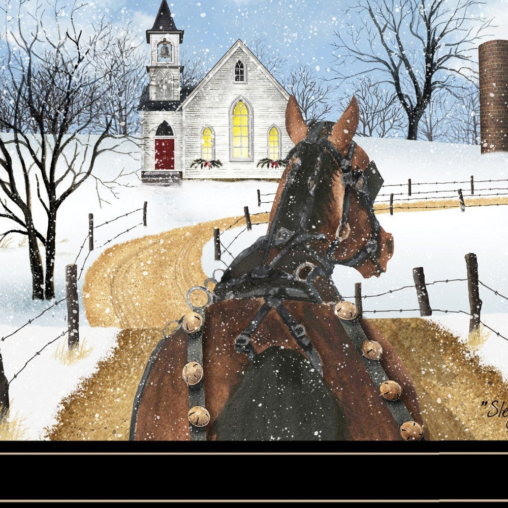 Sleigh Bells Ring 3 Black Framed Print Wall Art