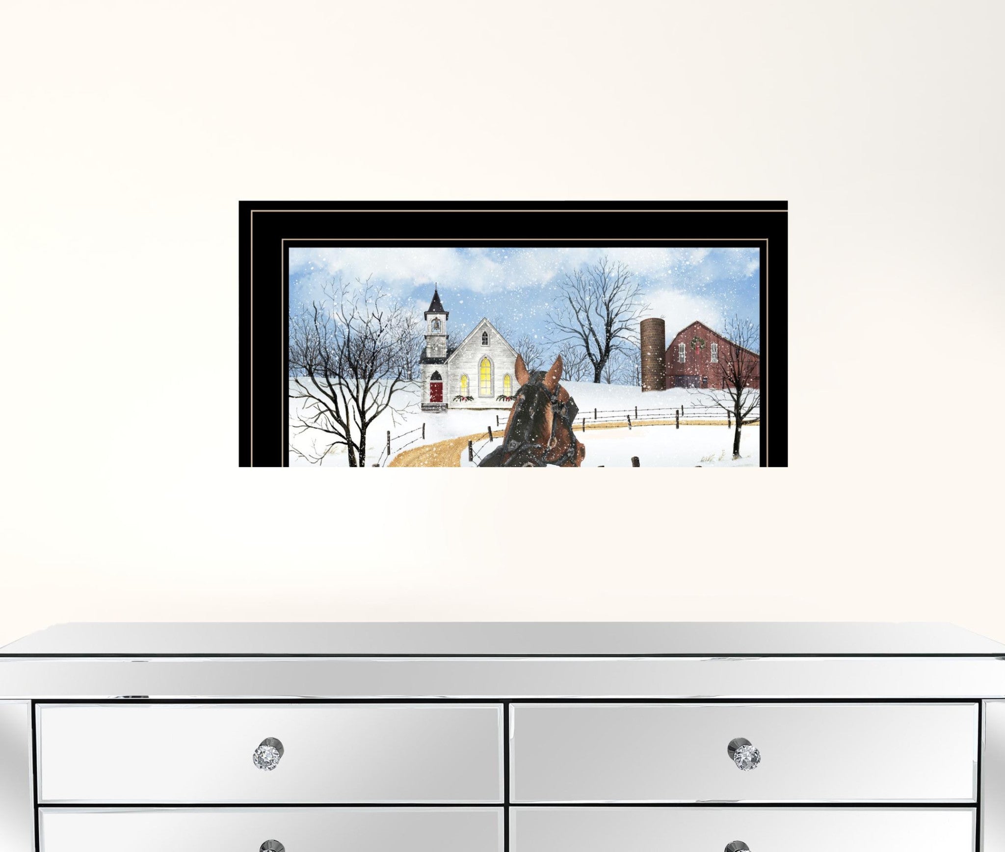 Sleigh Bells Ring 3 Black Framed Print Wall Art