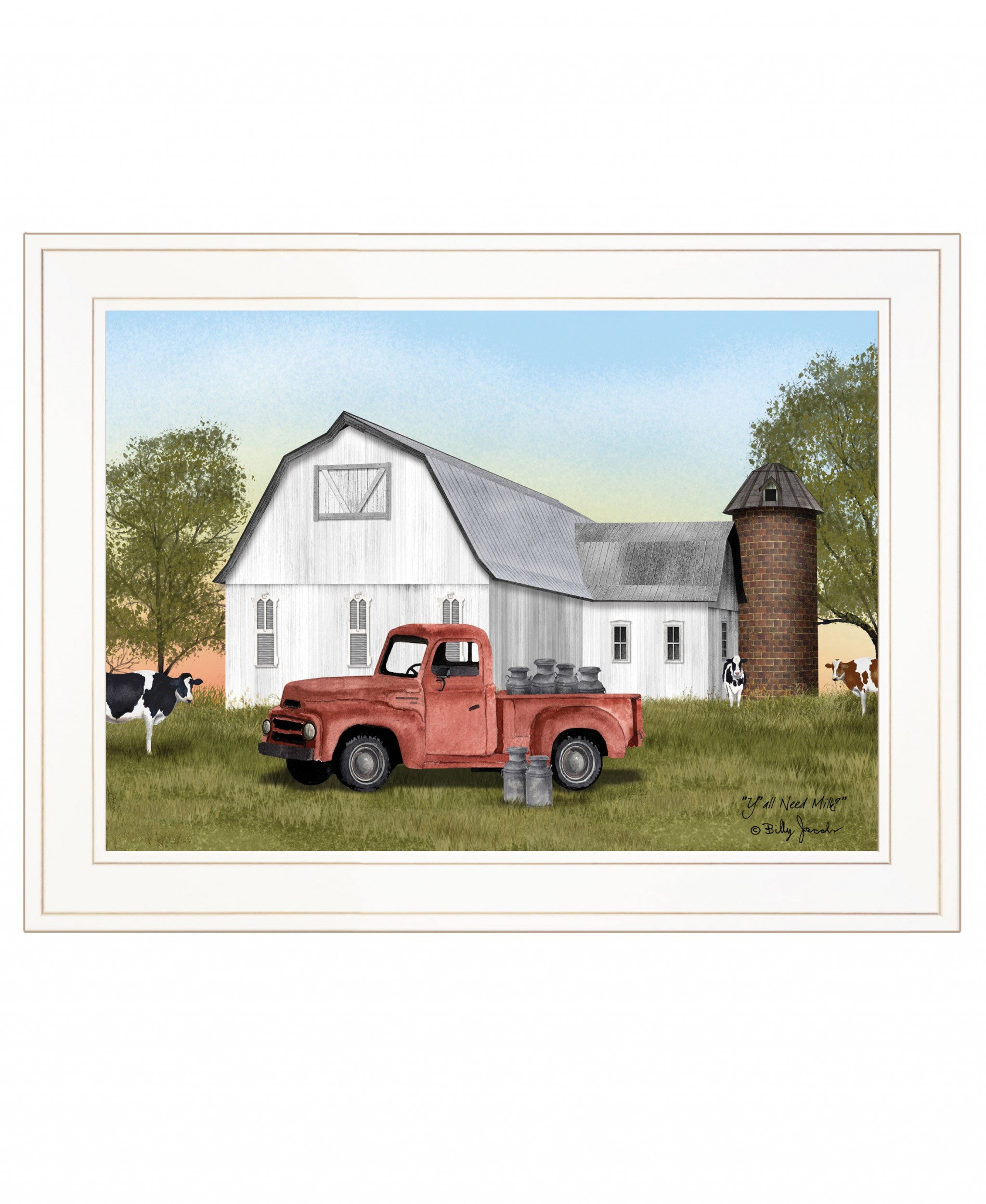 YAll Need Milk 2 White Framed Print Wall Art