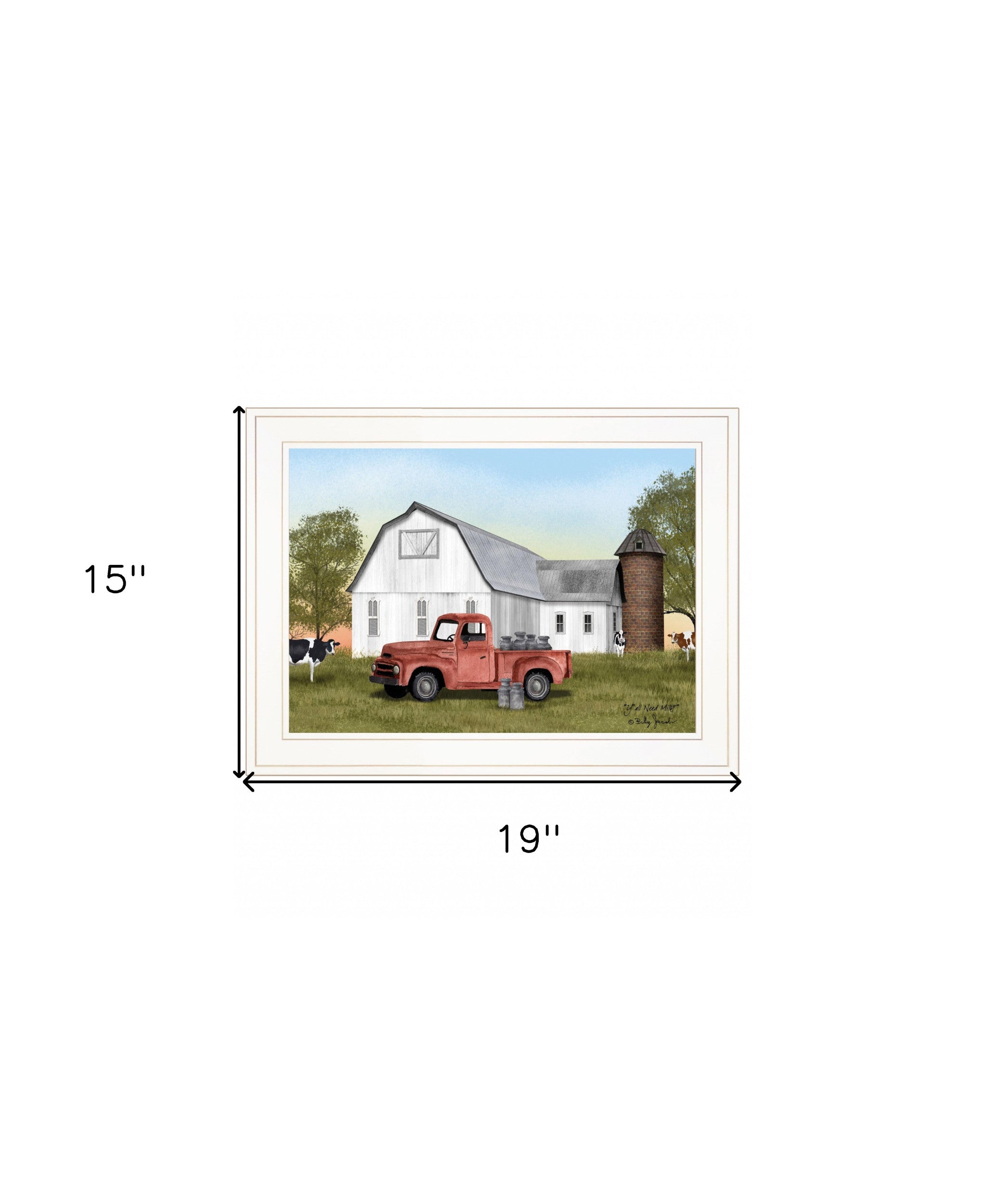 YAll Need Milk 2 White Framed Print Wall Art