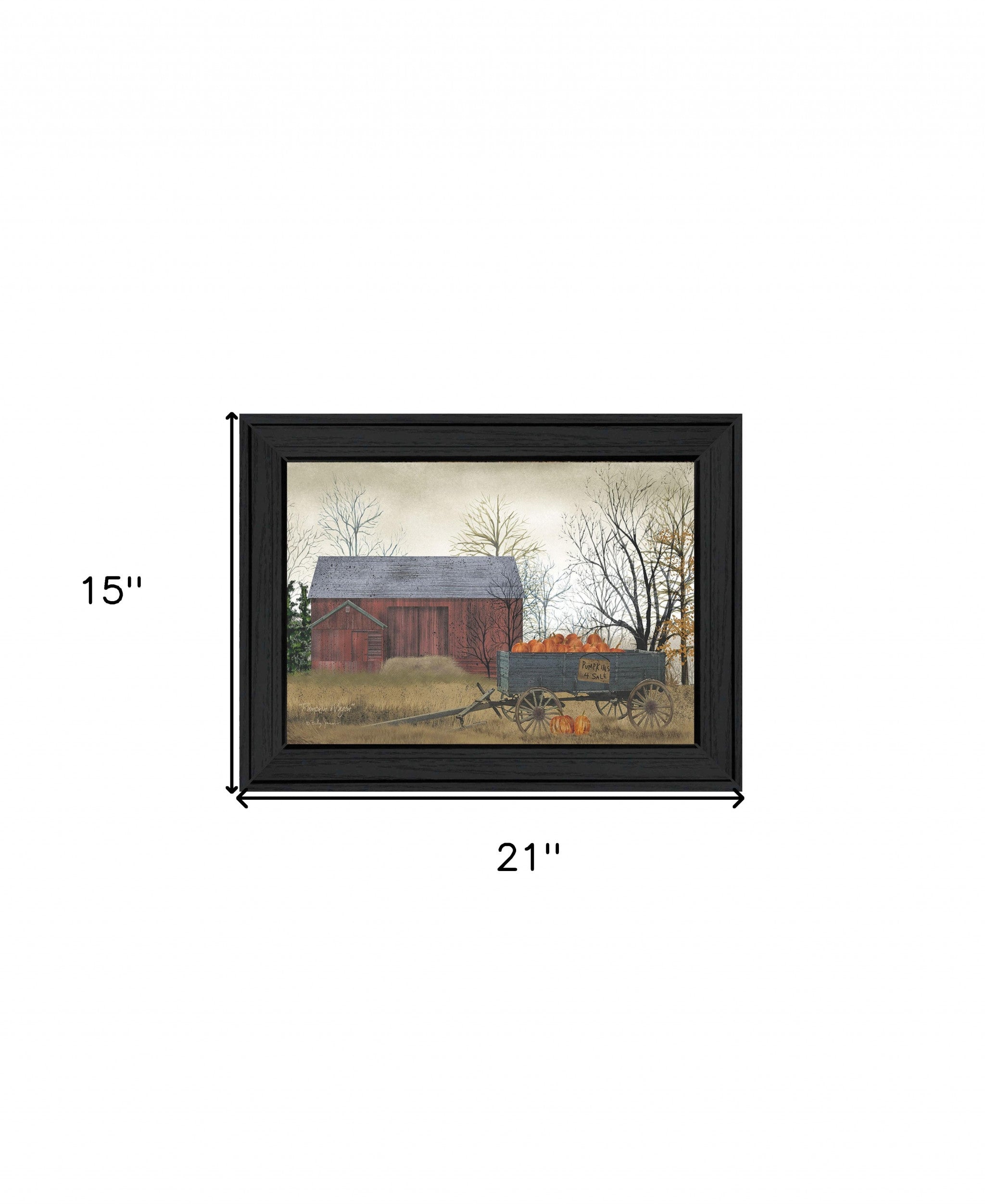 Pumpkin Wagon 3 Black Framed Print Wall Art