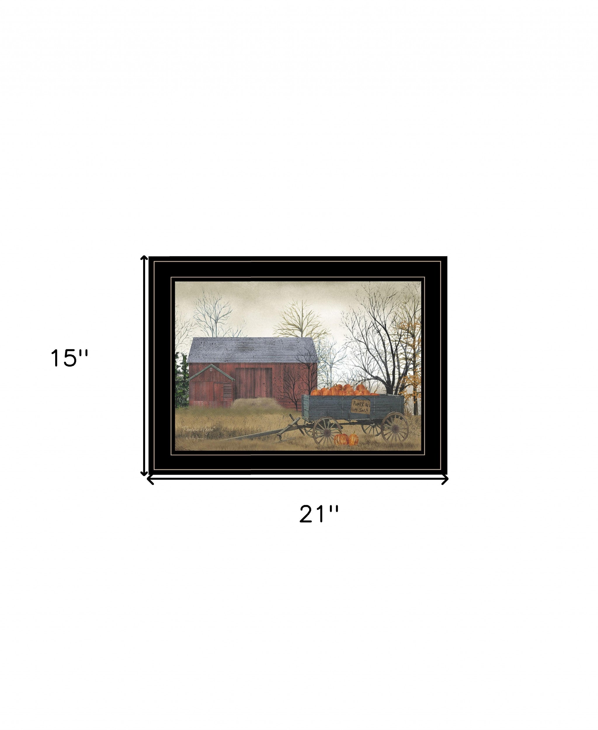 Pumpkin Wagon 4 Black Framed Print Wall Art