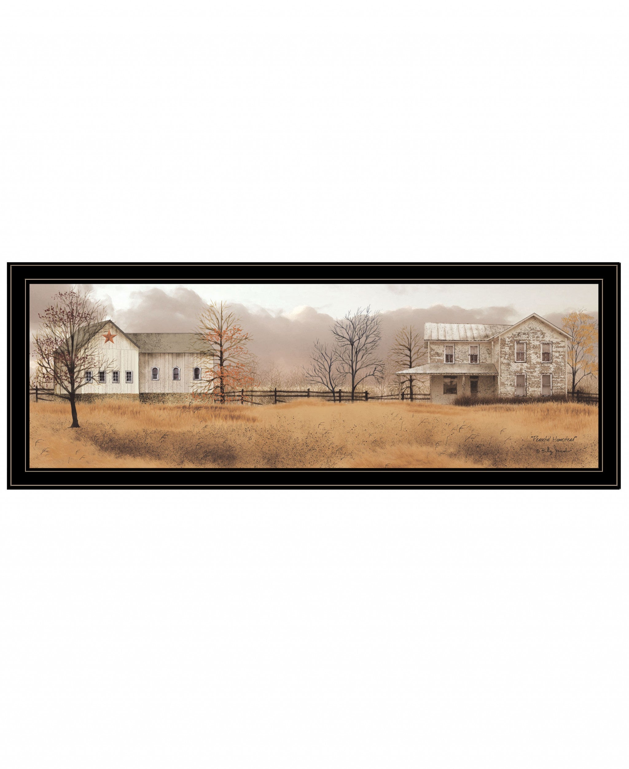 Peaceful Homestead 2 Black Framed Print Wall Art