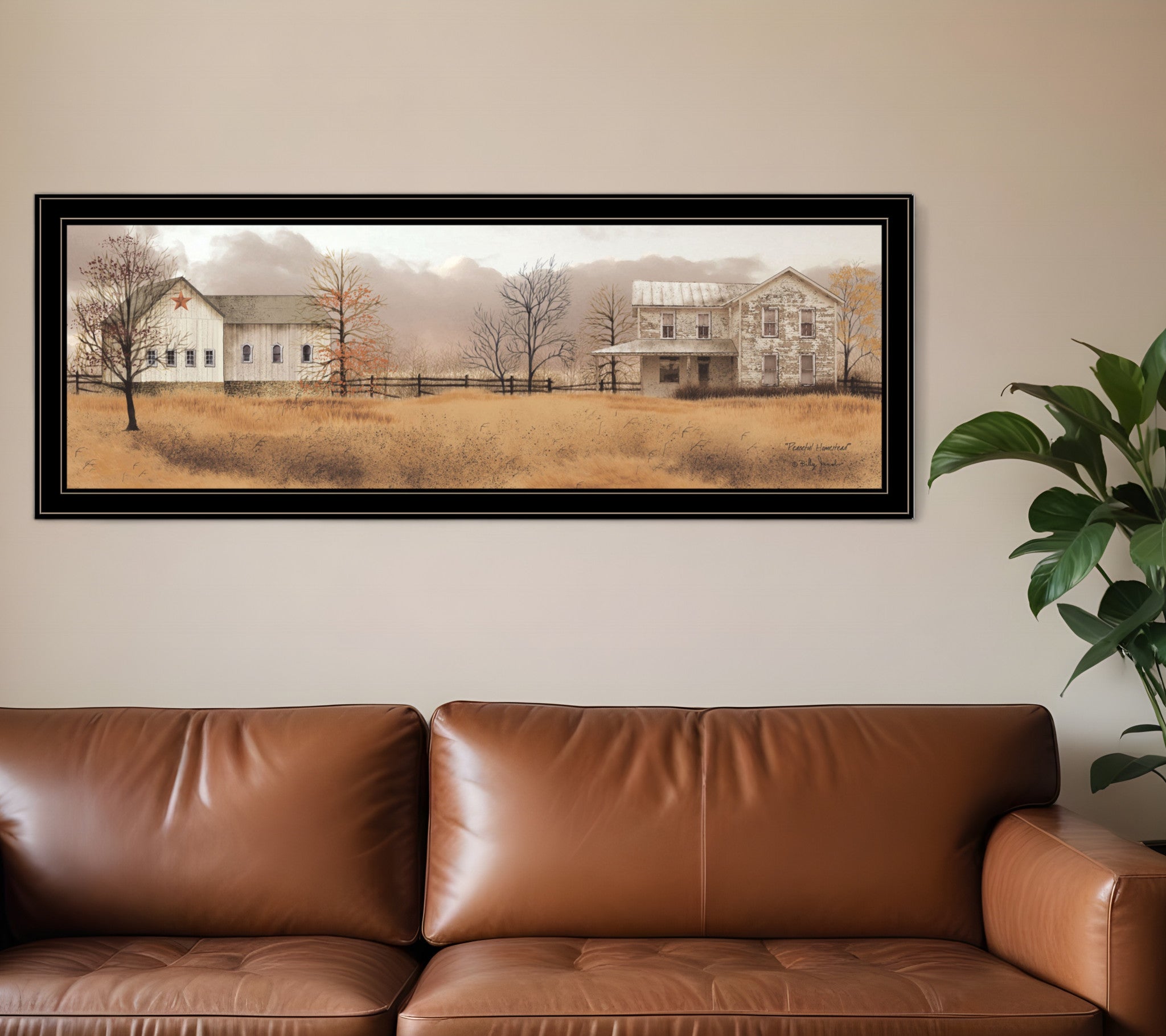 Peaceful Homestead 2 Black Framed Print Wall Art