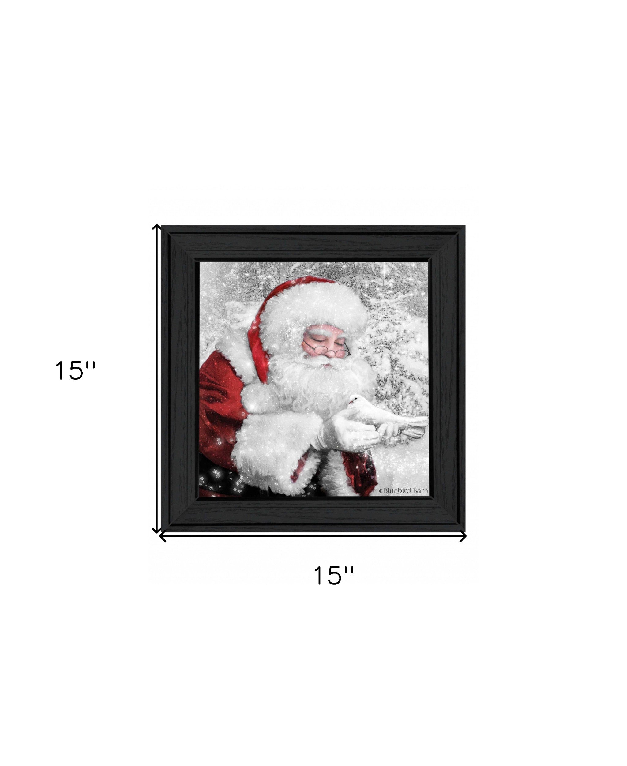 Santas Little Friends 4 Black Framed Print Wall Art