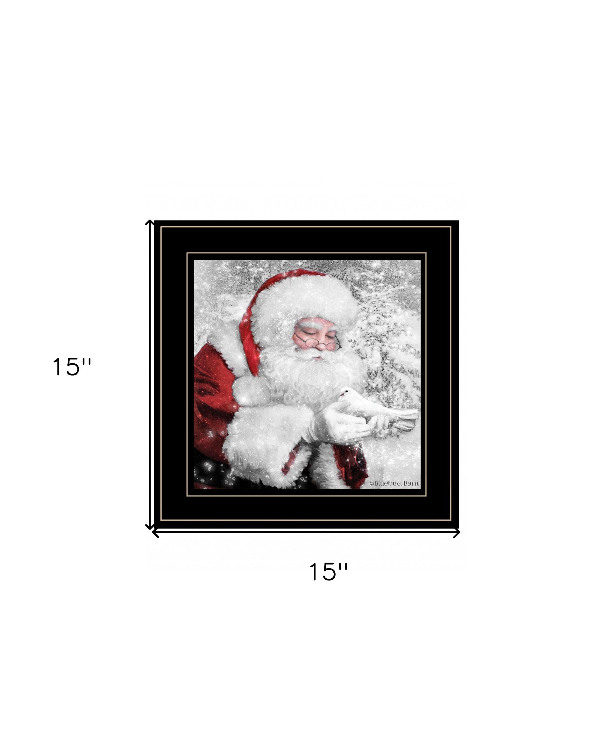 Santas Little Friends 5 Black Framed Print Wall Art